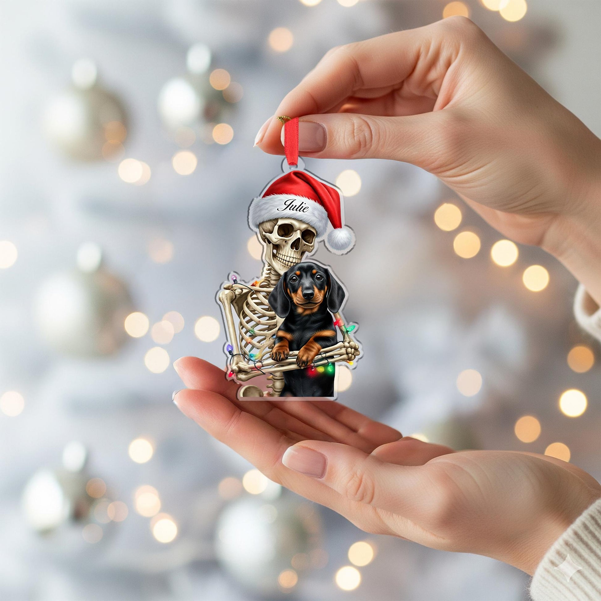Custom Dog Breed Skeleton Ornament – Personalized Christmas Decor