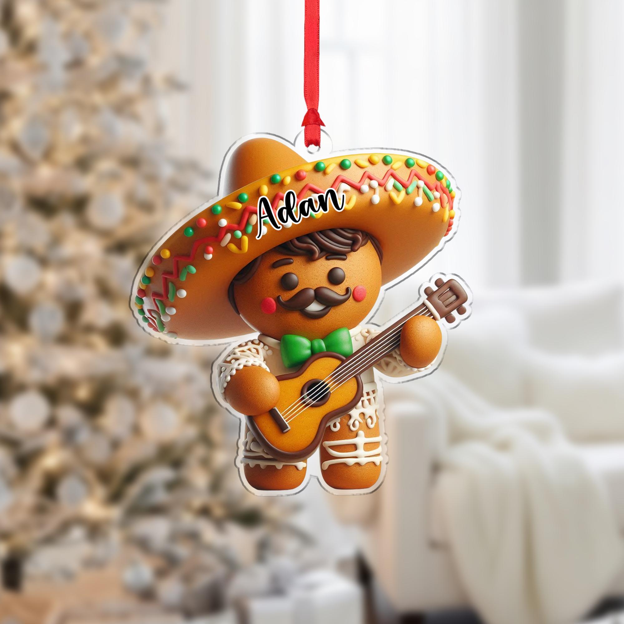 Custom Gingerbread Ornament – Mariachi Christmas Tree Decoration