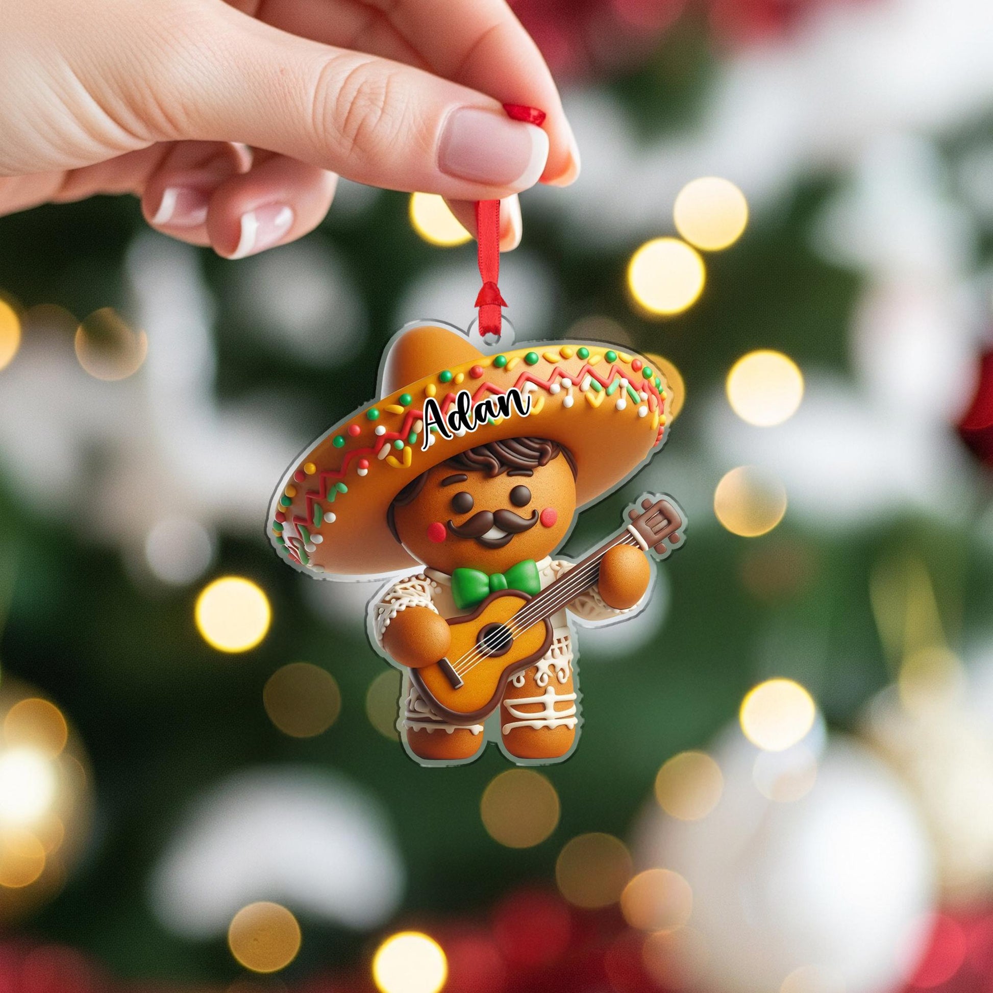 Custom Gingerbread Ornament – Mariachi Christmas Tree Decoration