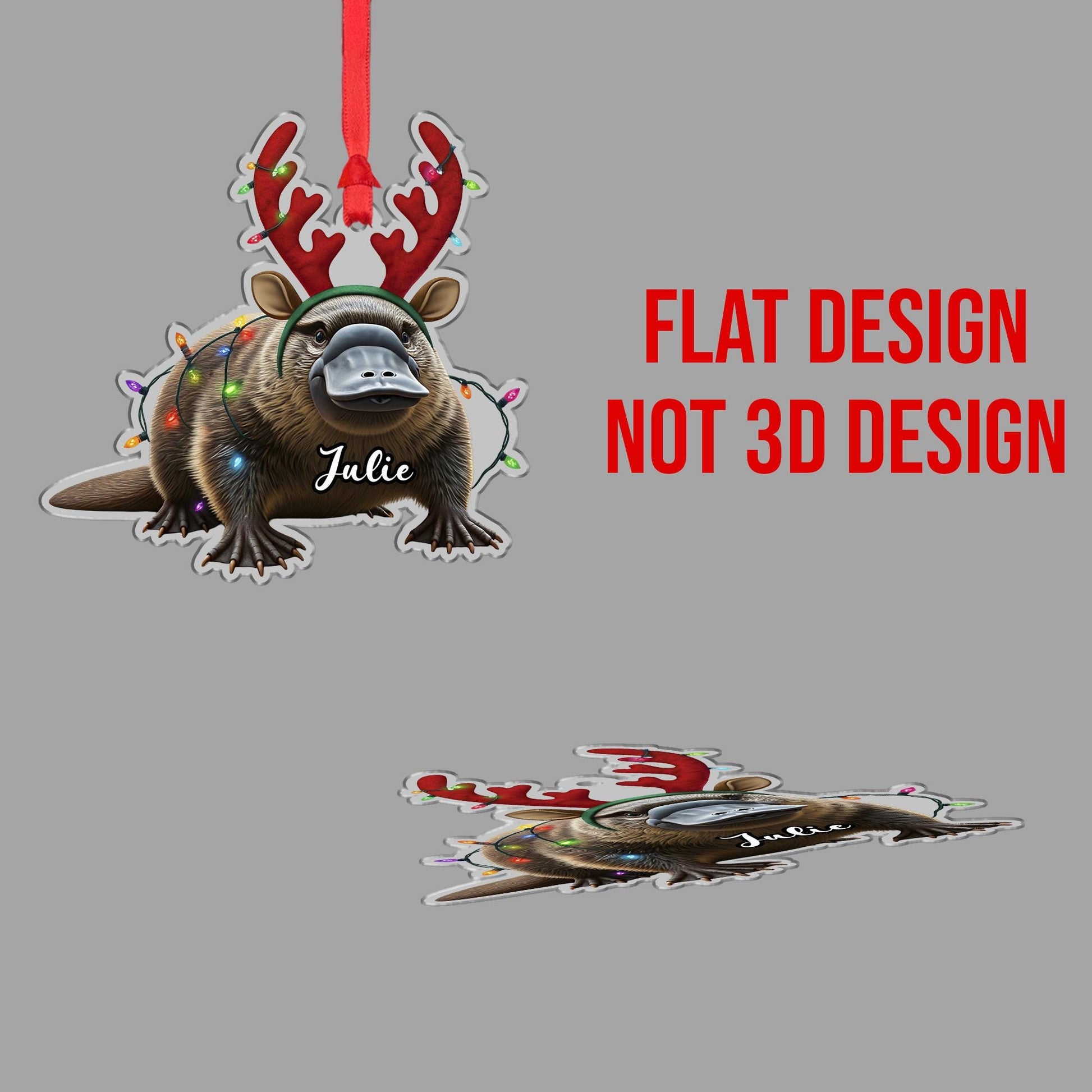 Platypus Christmas Ornament – Personalized Holiday Animal Gift