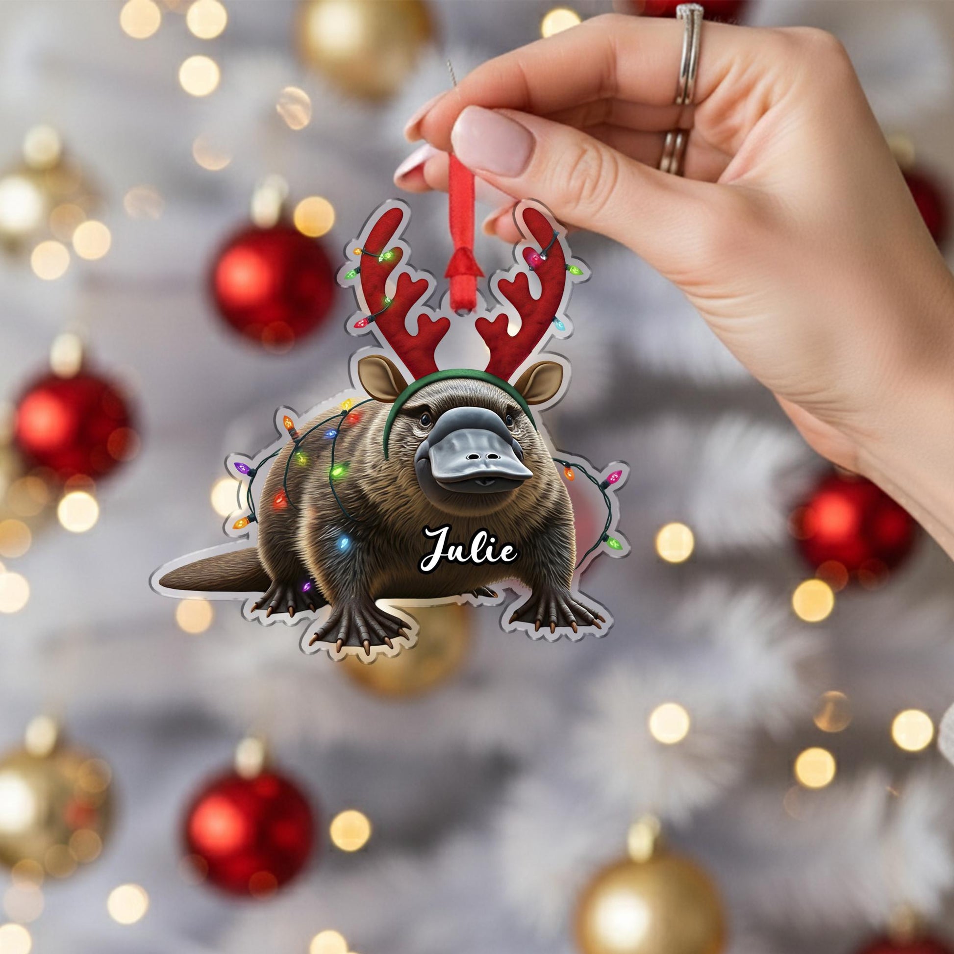 Platypus Christmas Ornament – Personalized Holiday Animal Gift