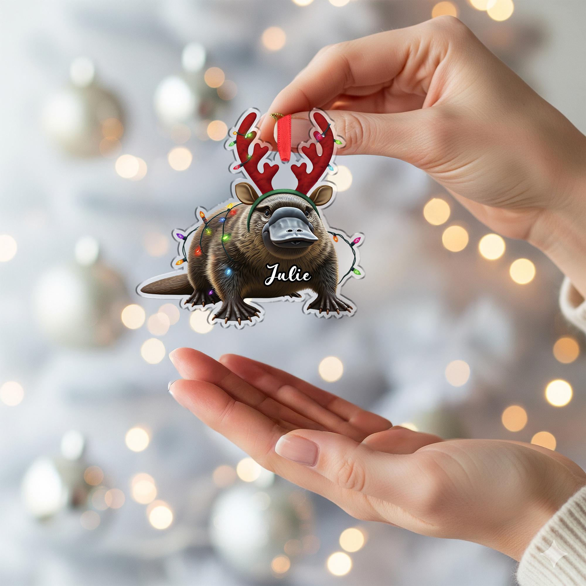 Platypus Christmas Ornament – Personalized Holiday Animal Gift