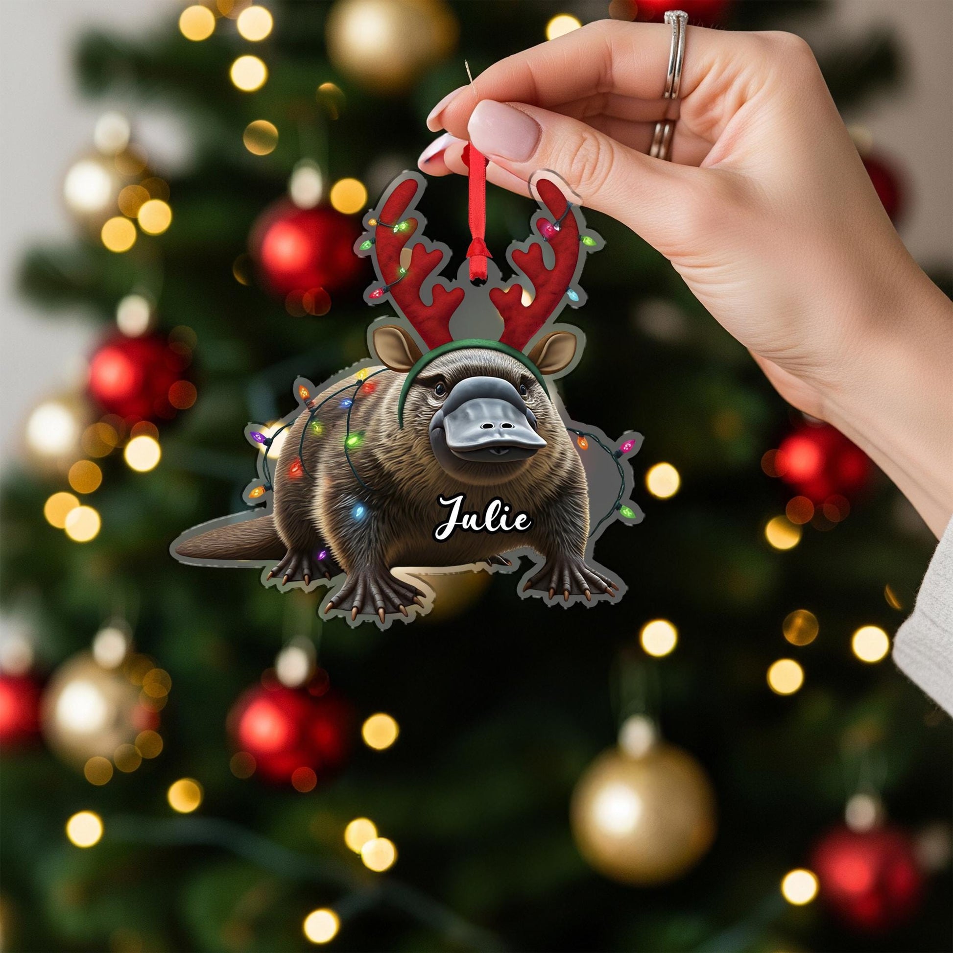 Platypus Christmas Ornament – Personalized Holiday Animal Gift