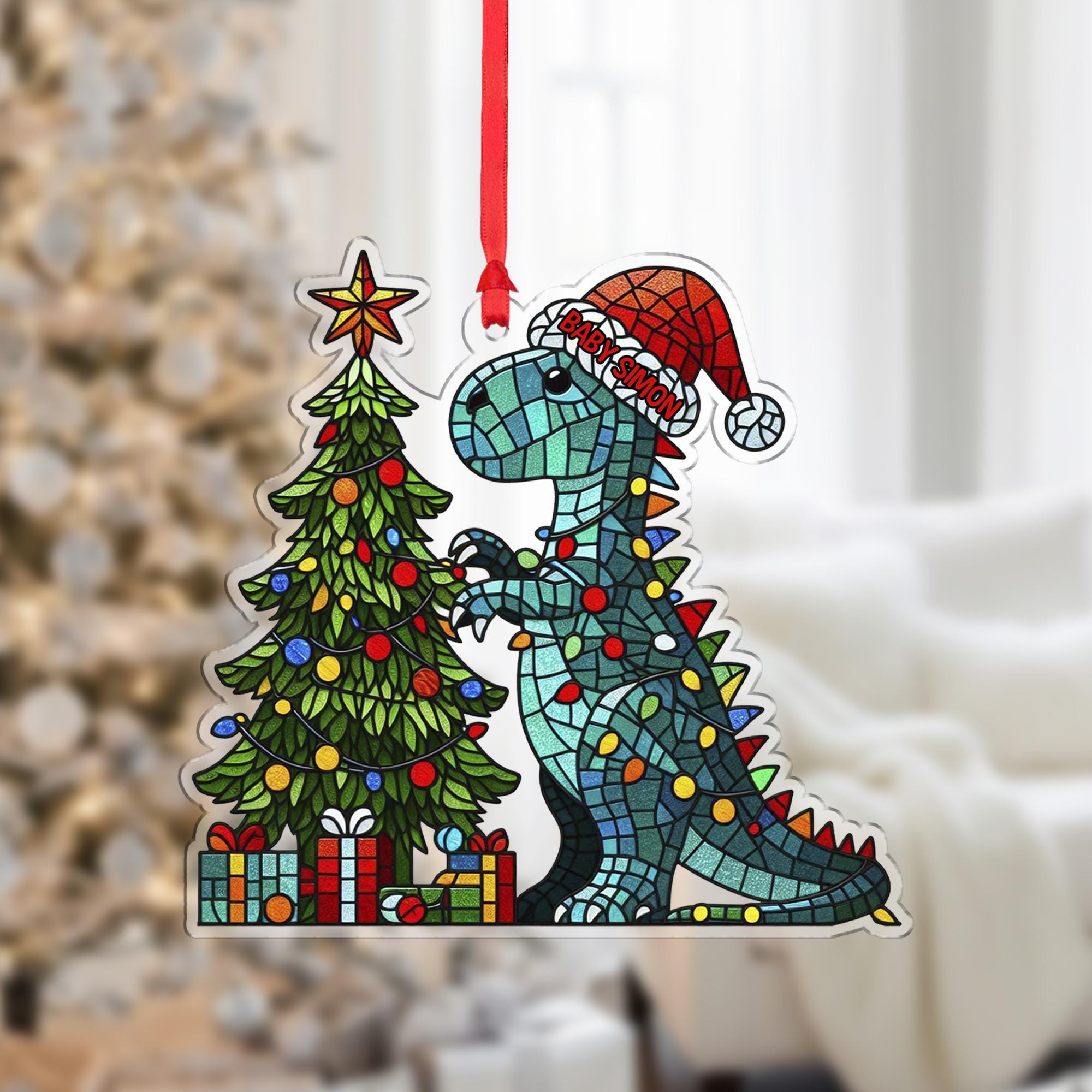 Dinosaur Christmas Ornament – Personalized Holiday Gift