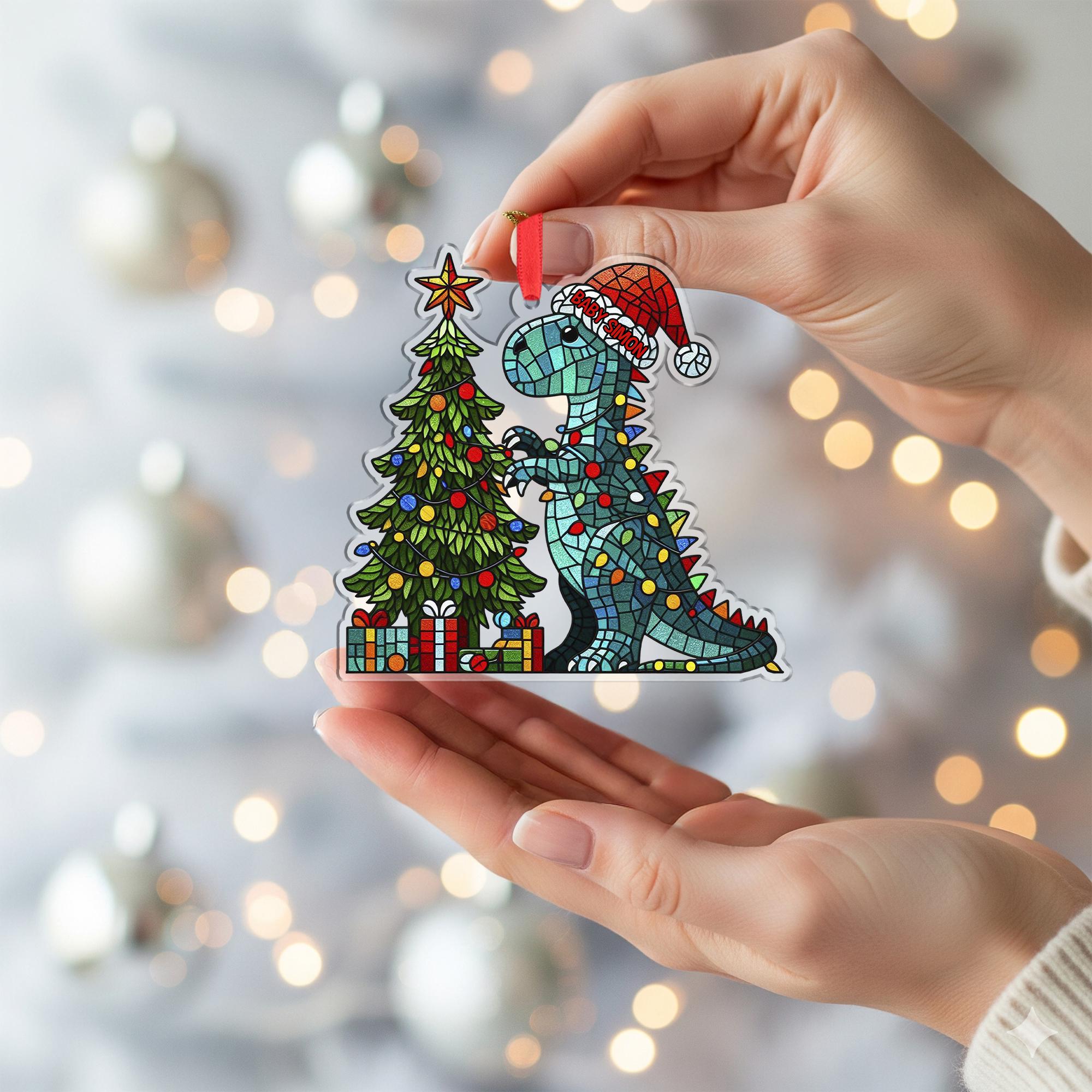 Dinosaur Christmas Ornament – Personalized Holiday Gift