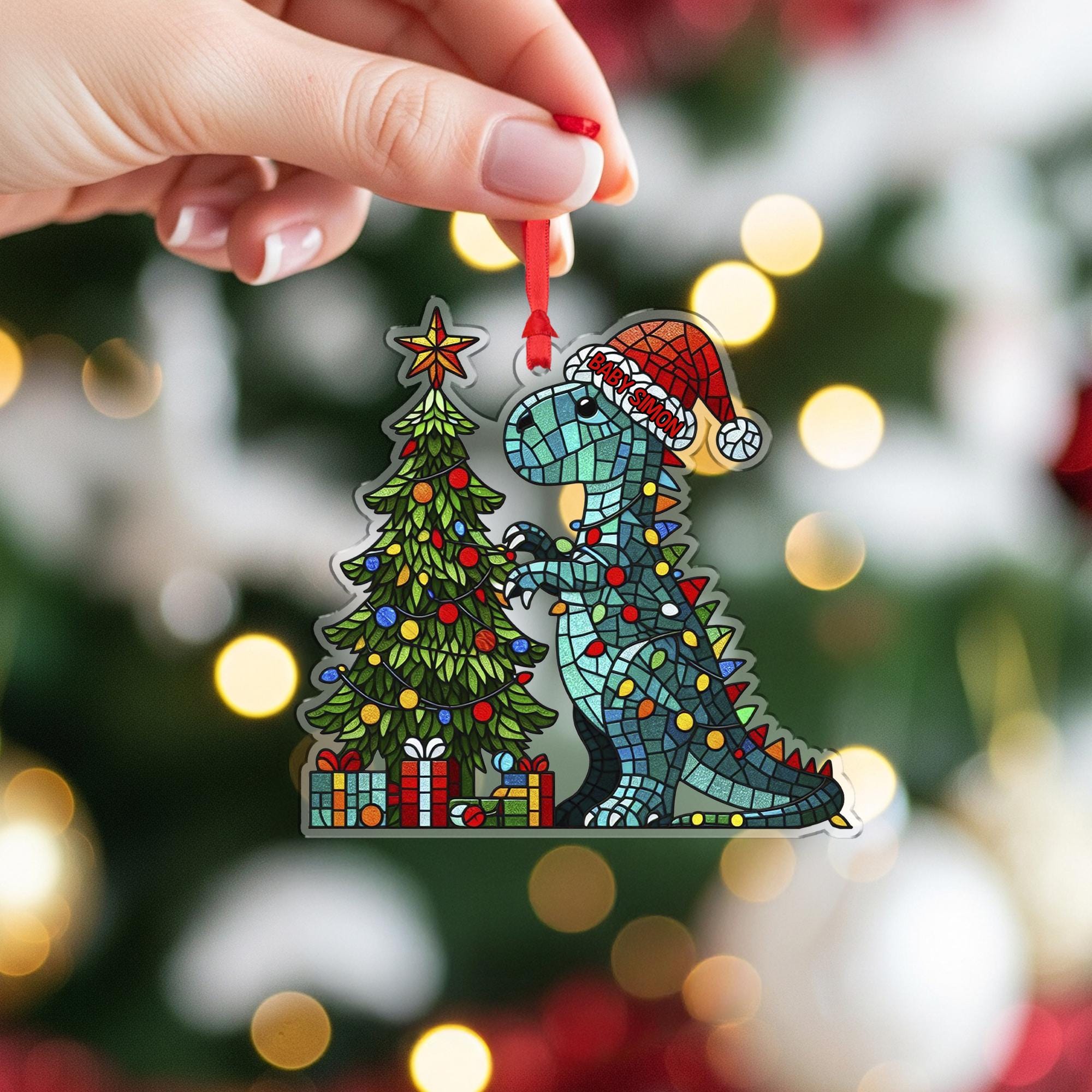 Dinosaur Christmas Ornament – Personalized Holiday Gift