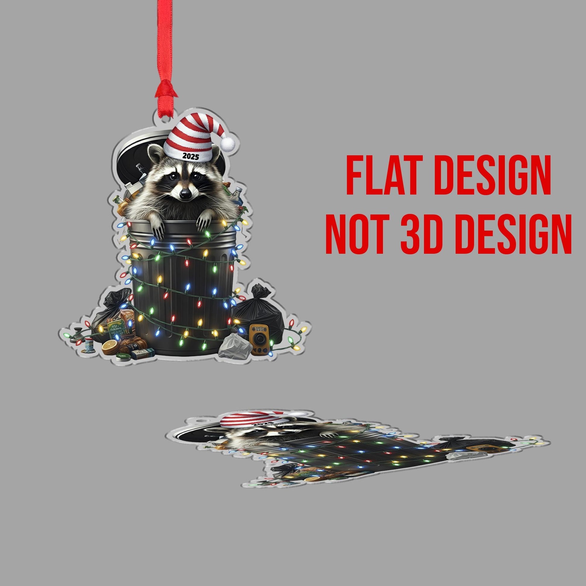 Funny Raccoon Ornament – Trash Panda Christmas Tree Decoration 2025