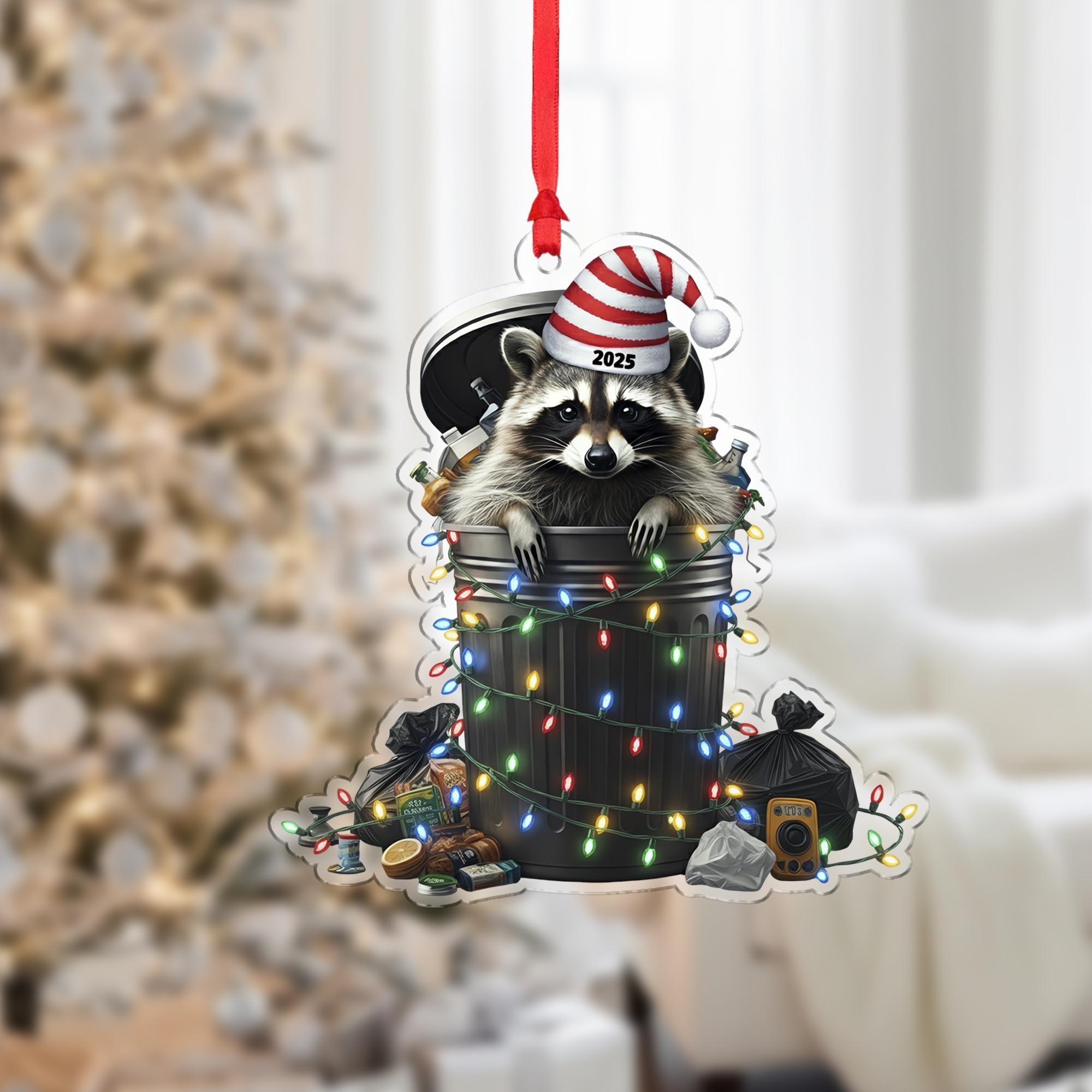 Funny Raccoon Ornament – Trash Panda Christmas Tree Decoration 2025