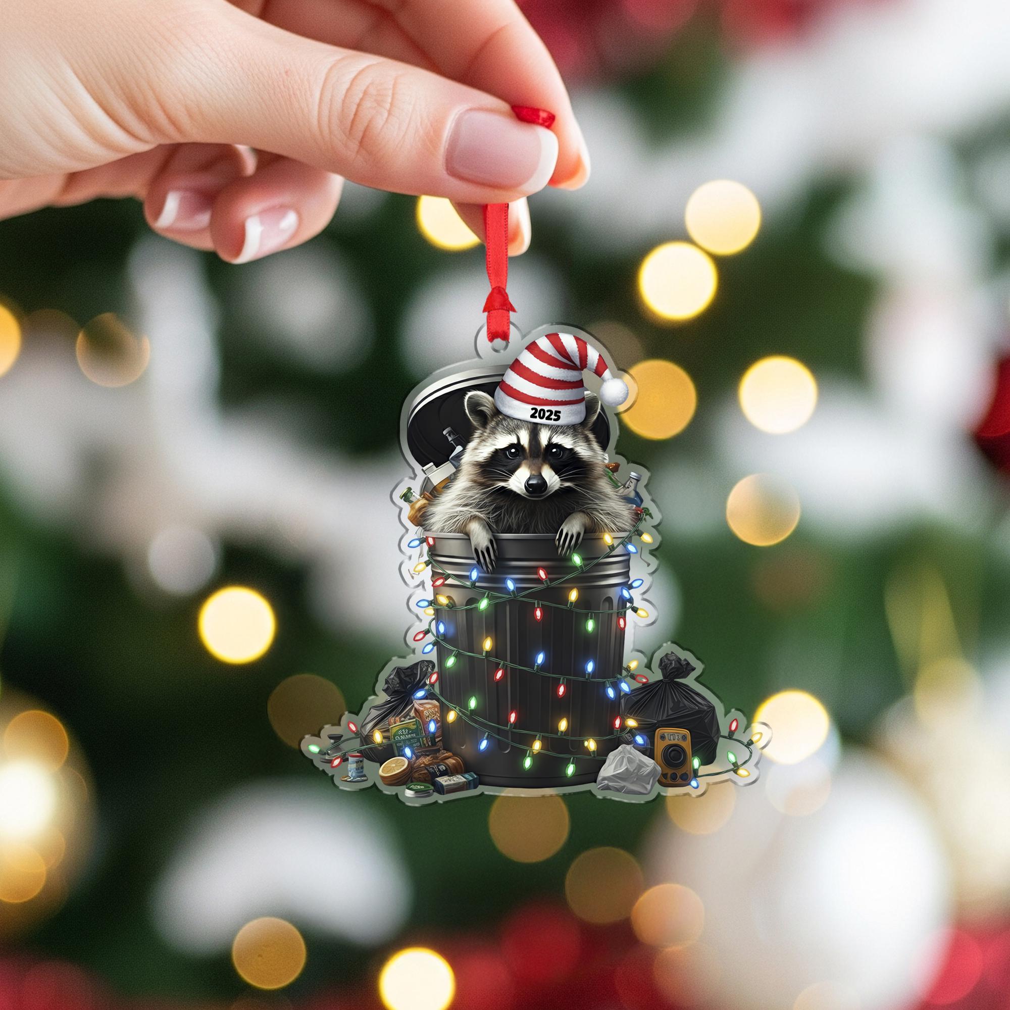 Funny Raccoon Ornament – Trash Panda Christmas Tree Decoration 2025