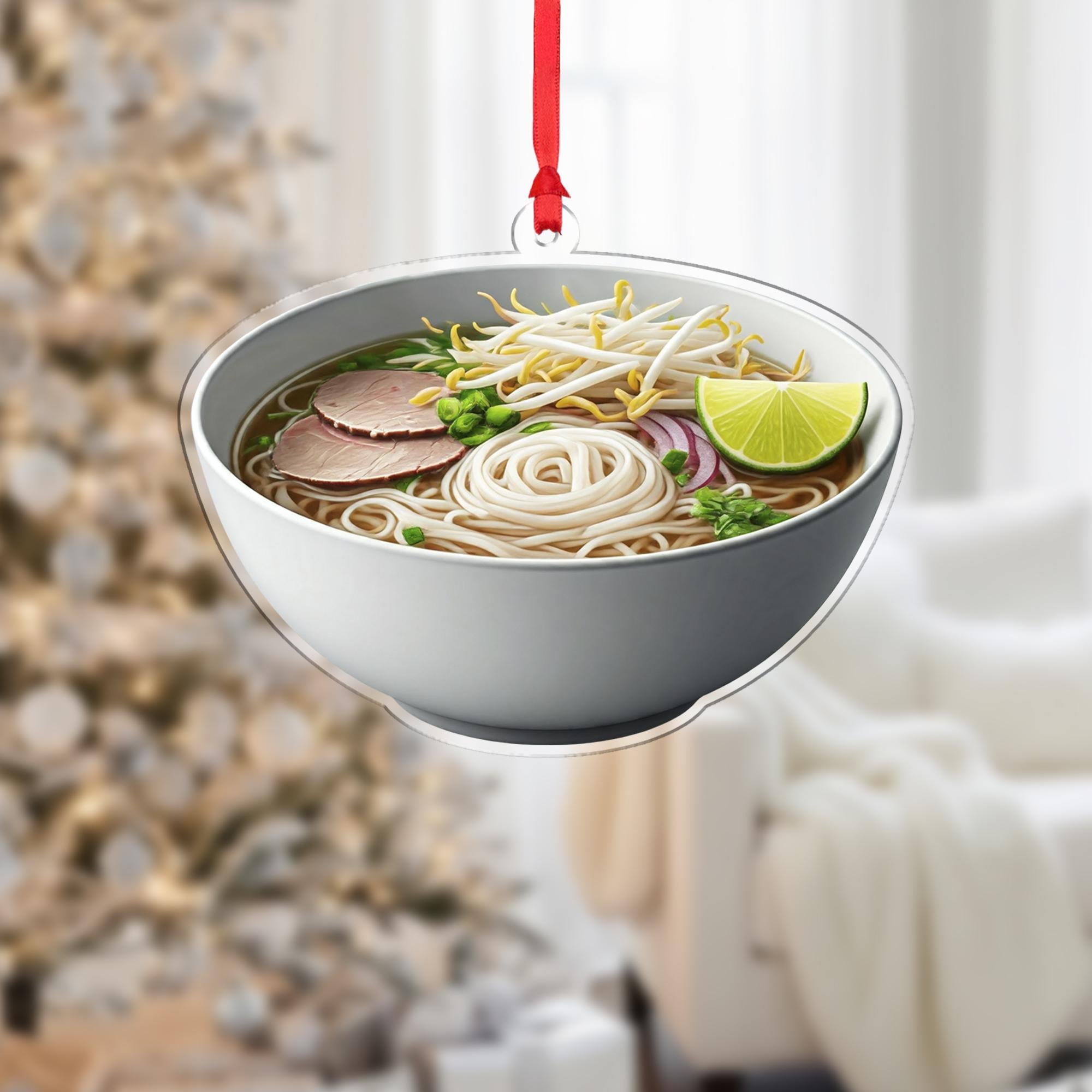 Pho Noodle Bowl Ornament – Funny Vietnamese Food Christmas Tree Decor