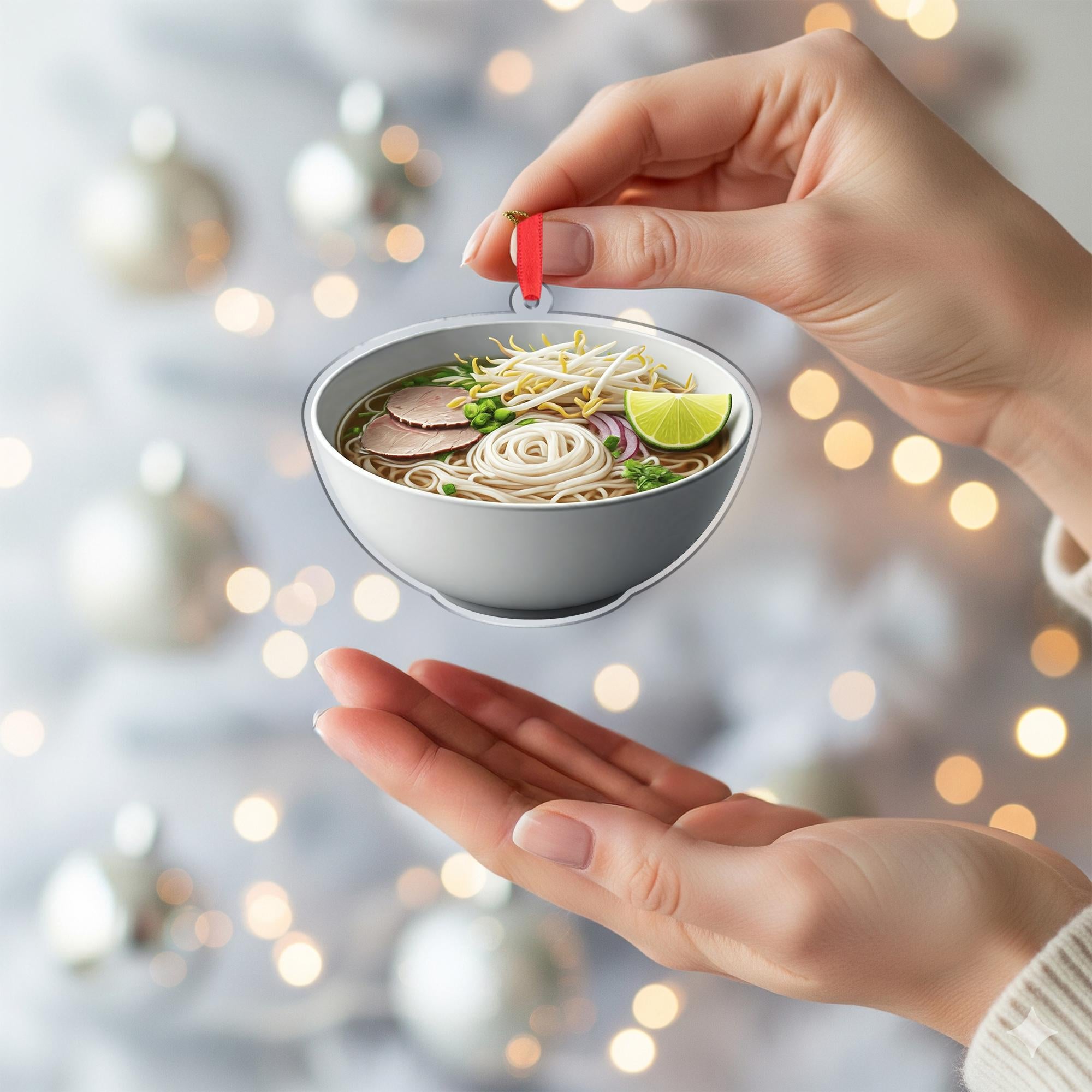 Pho Noodle Bowl Ornament – Funny Vietnamese Food Christmas Tree Decor