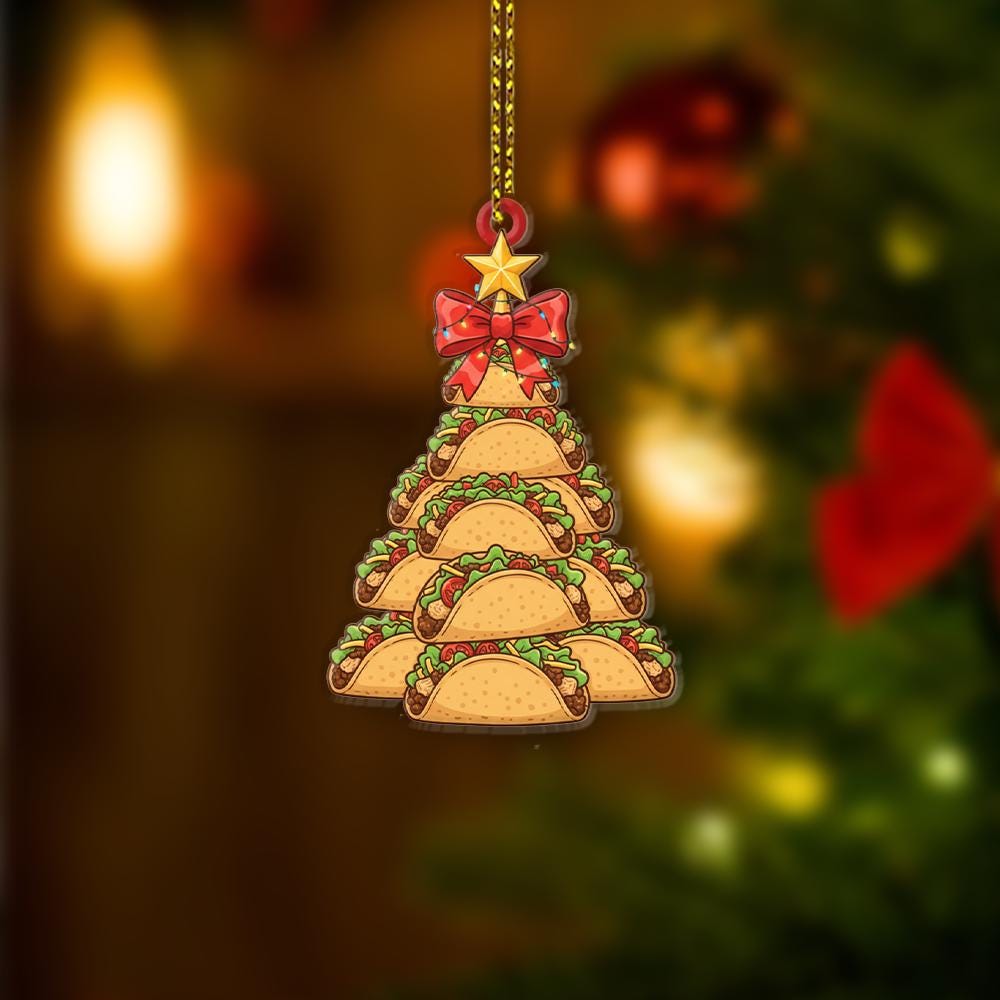 Taco Christmas Tree Ornament: Funny Food Holiday Decoration