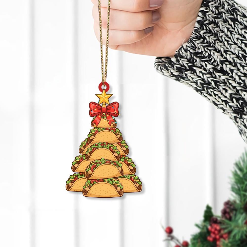 Taco Christmas Tree Ornament: Funny Food Holiday Decoration