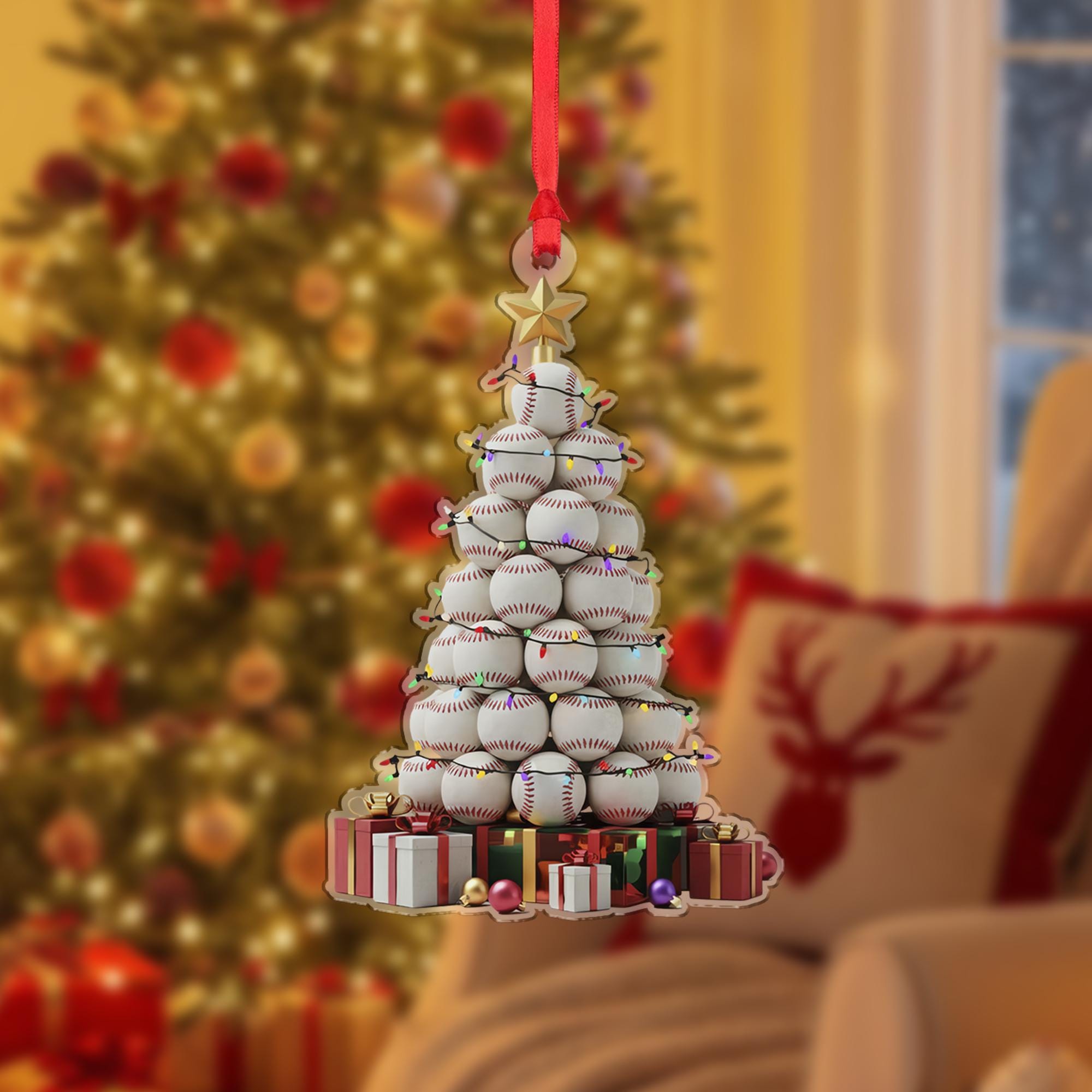 Baseball Christmas Tree Ornament - Sports Holiday Gift for Baseball Fans