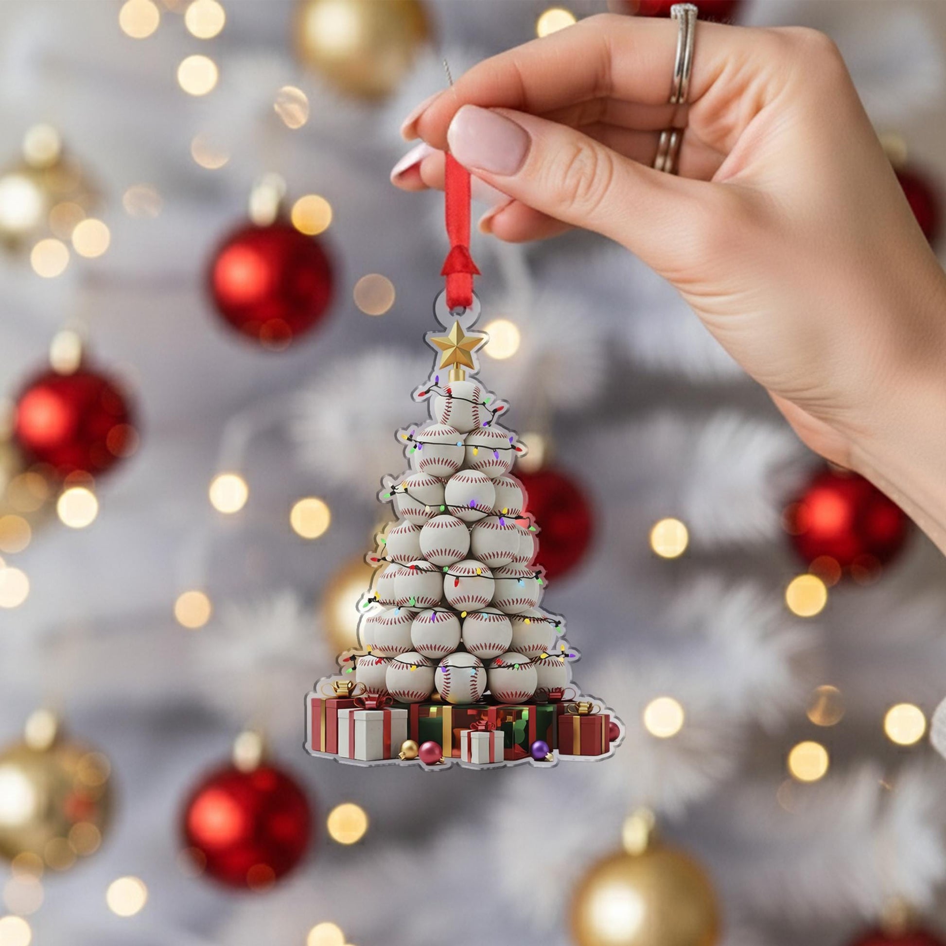 Baseball Christmas Tree Ornament - Sports Holiday Gift for Baseball Fans