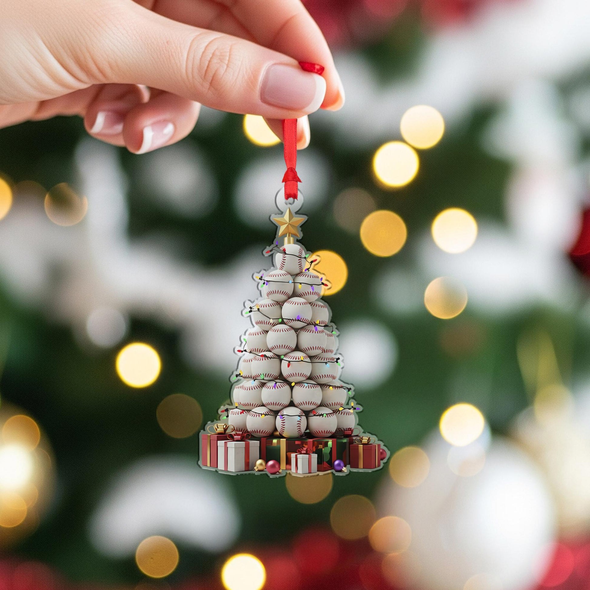 Baseball Christmas Tree Ornament - Sports Holiday Gift for Baseball Fans