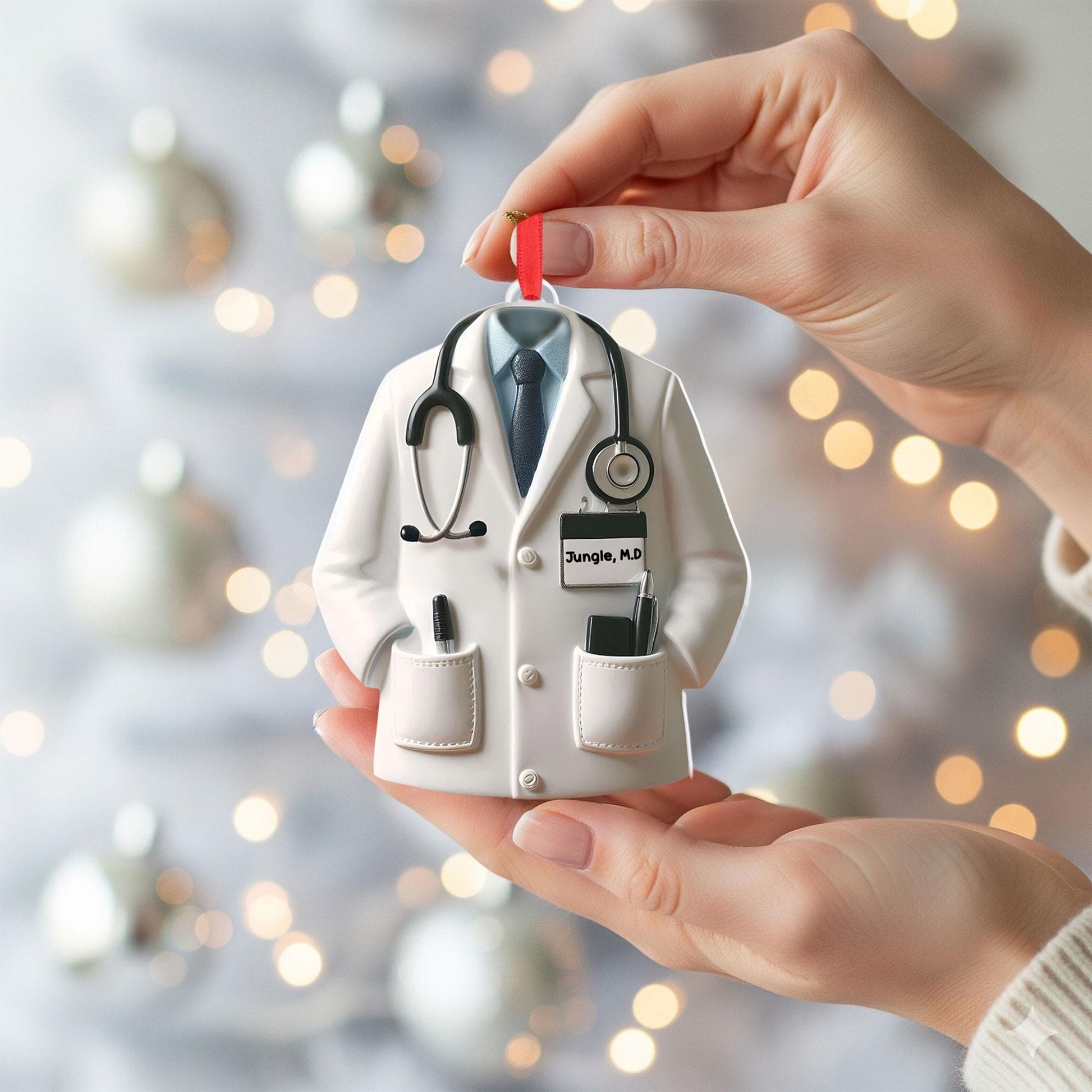 Personalized Doctor Coat Ornament: Medical Christmas Decoration