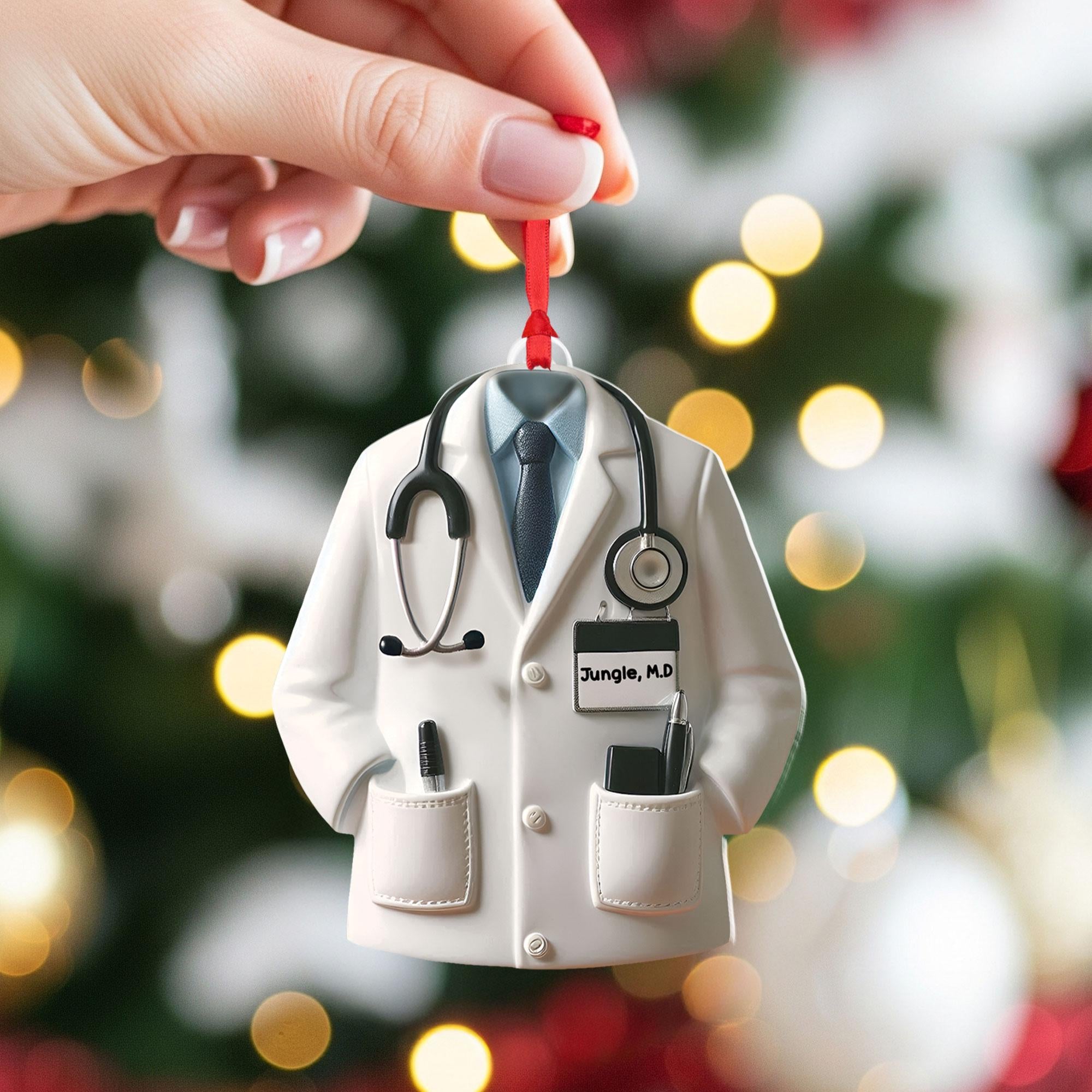 Personalized Doctor Coat Ornament: Medical Christmas Decoration