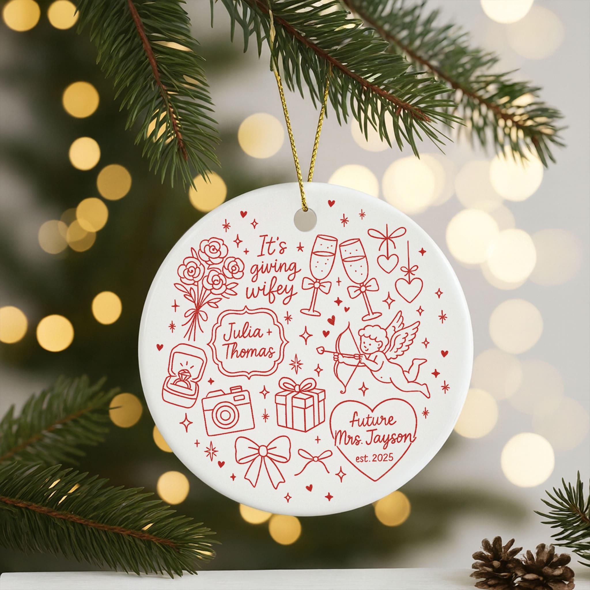 Personalized Engagement Ornament 2025: Bride to Be Keepsake