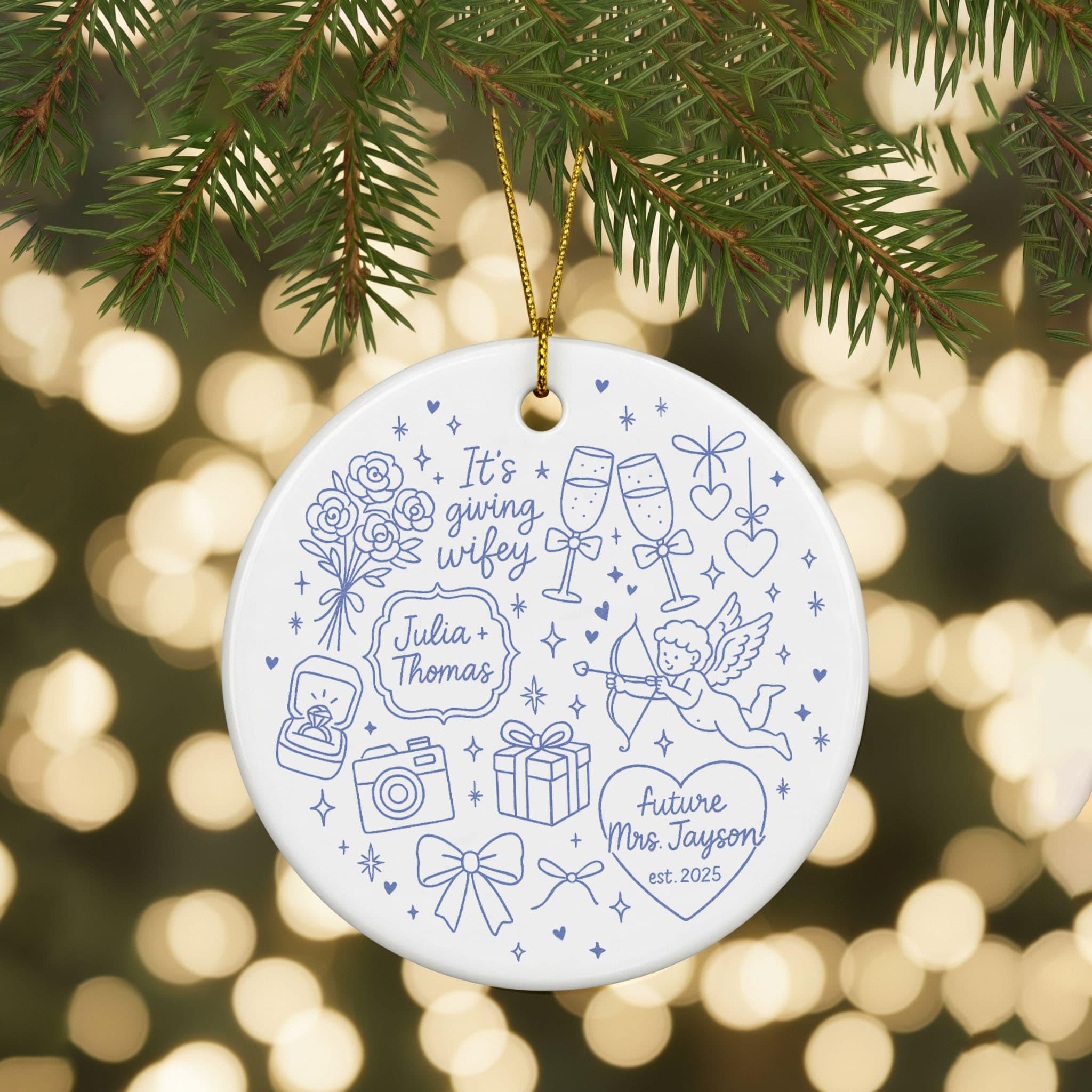 Personalized Engagement Ornament 2025: Bride to Be Keepsake