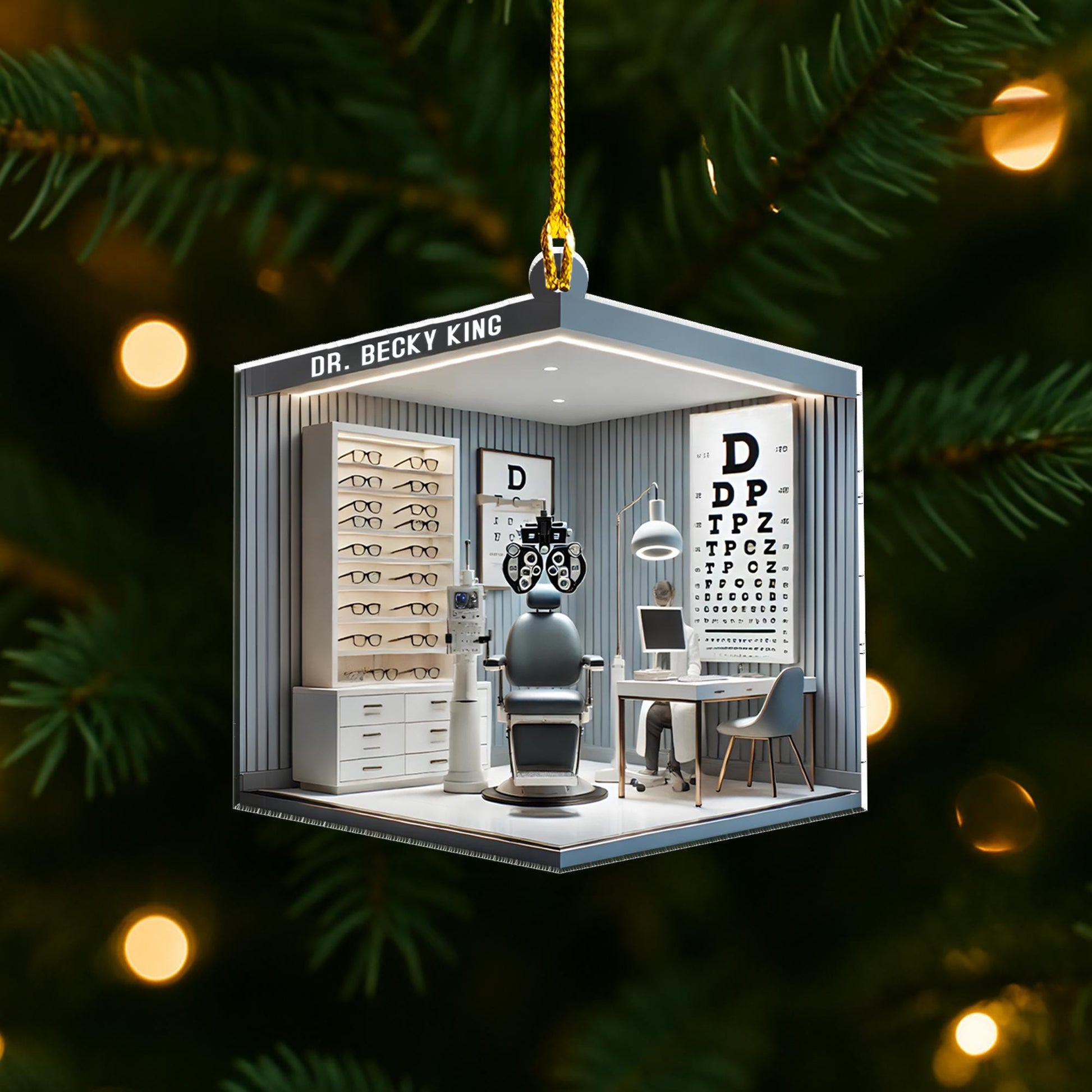 Personalized Optometrist Ornament: Eye Doctor Gift, Custom Office Decor