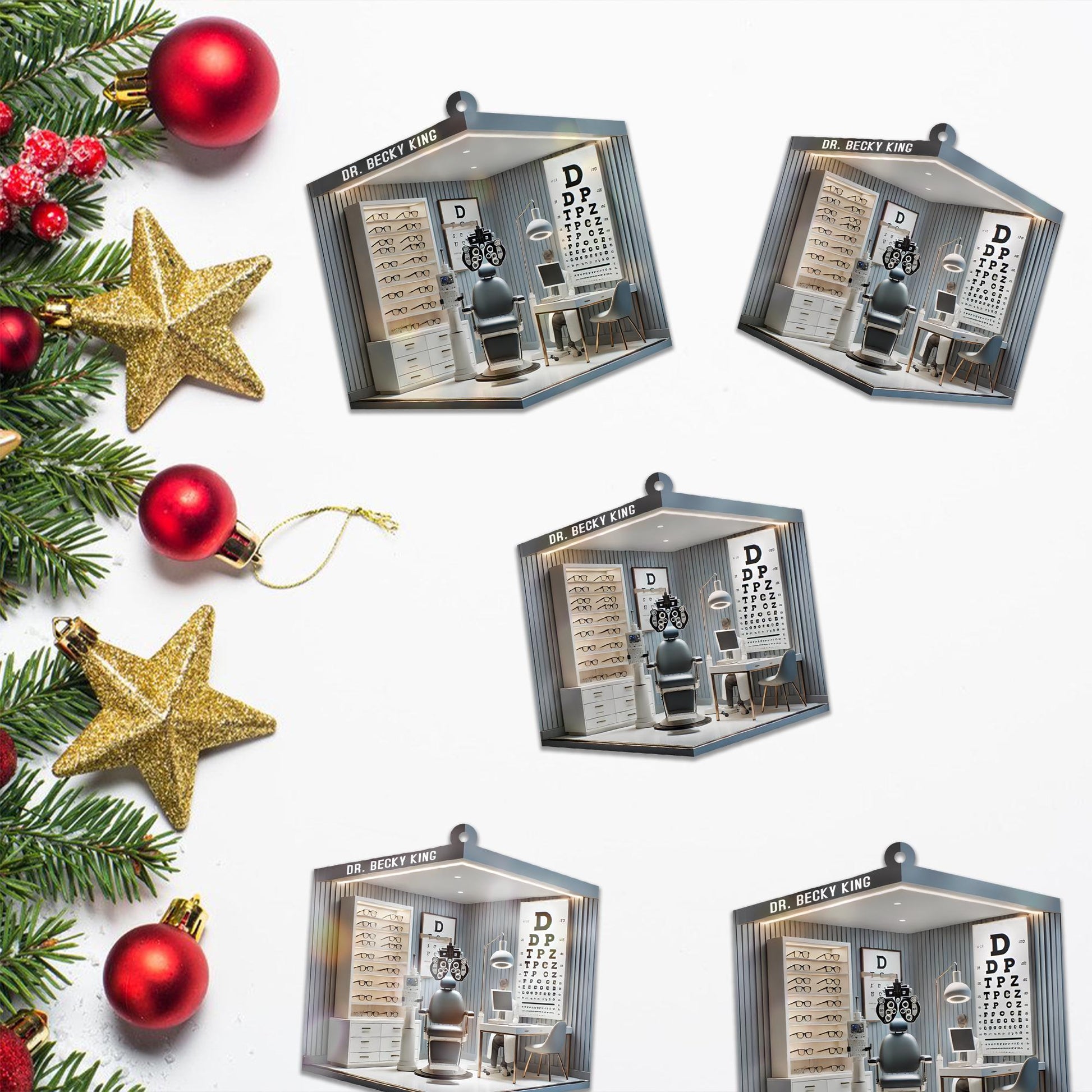Personalized Optometrist Ornament: Eye Doctor Gift, Custom Office Decor