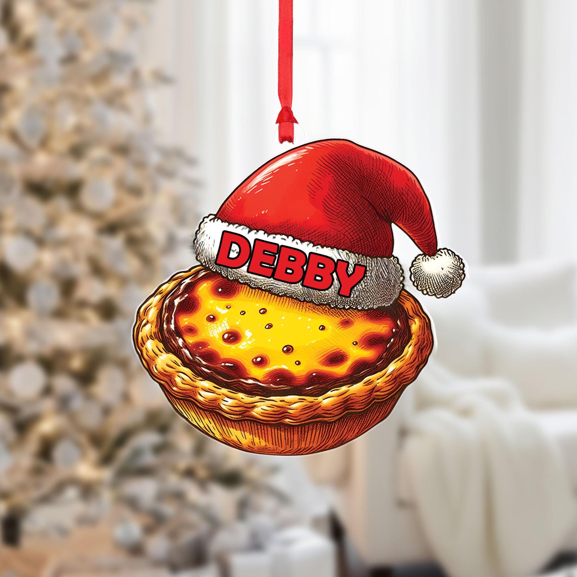 Personalized Pie Christmas Ornament: Custom Foodie Tree Decoration