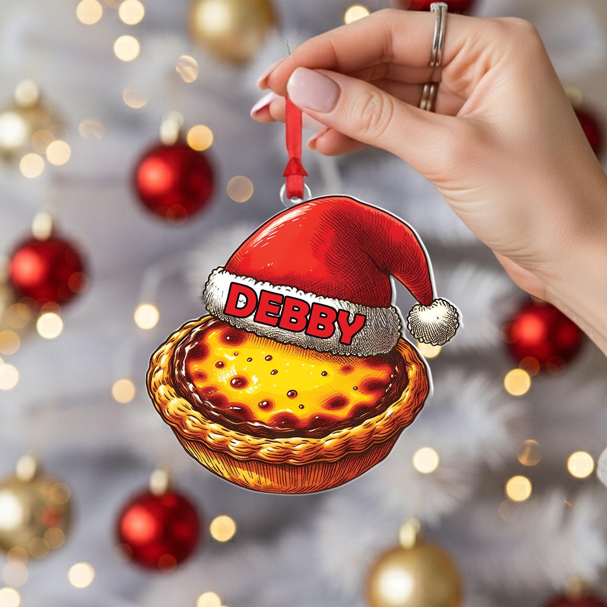 Personalized Pie Christmas Ornament: Custom Foodie Tree Decoration