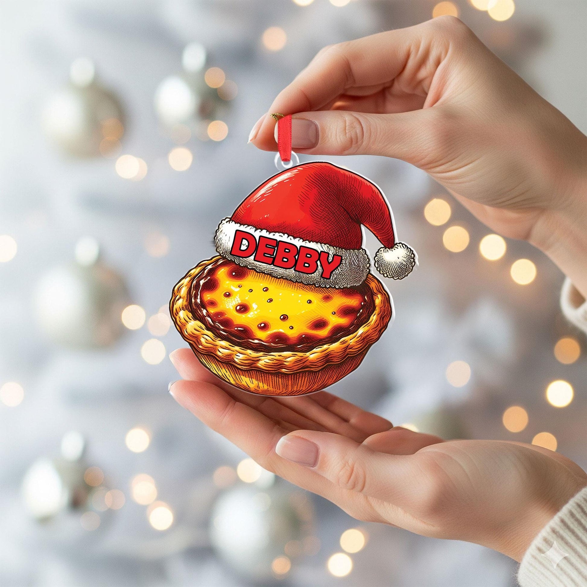 Personalized Pie Christmas Ornament: Custom Foodie Tree Decoration