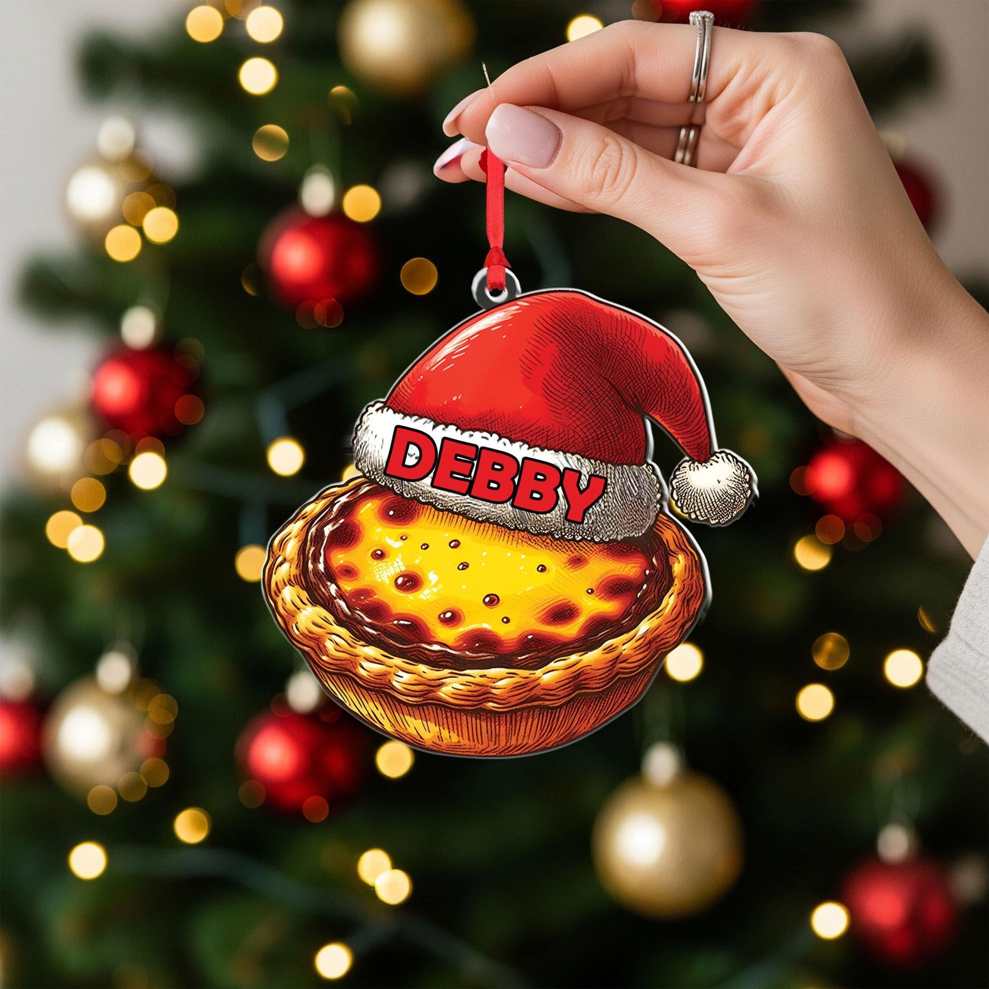 Personalized Pie Christmas Ornament: Custom Foodie Tree Decoration