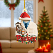 personalized Pharmacist ornament, pharmacy gift, custom RX Christmas ornament, medical professional holiday decor