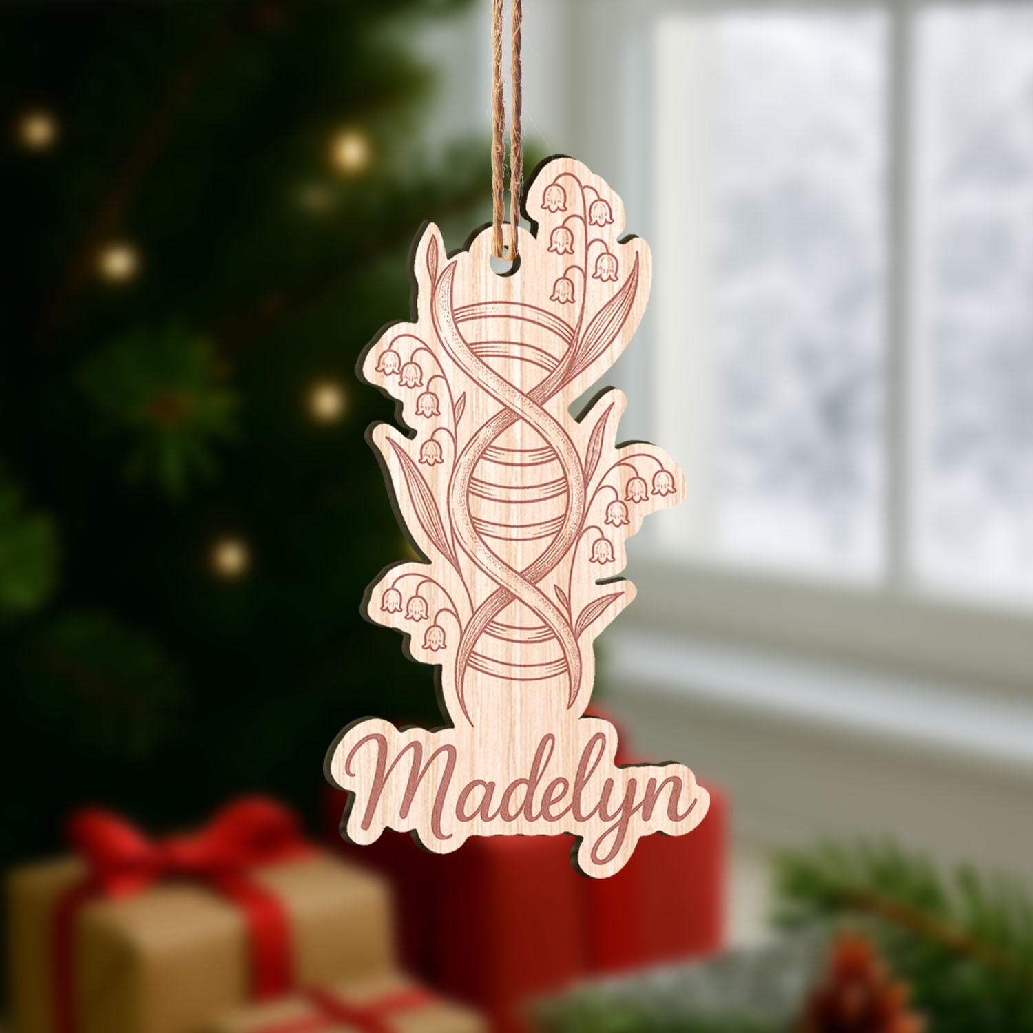 Personalized DNA Ornament: Floral Biology, Science Gift