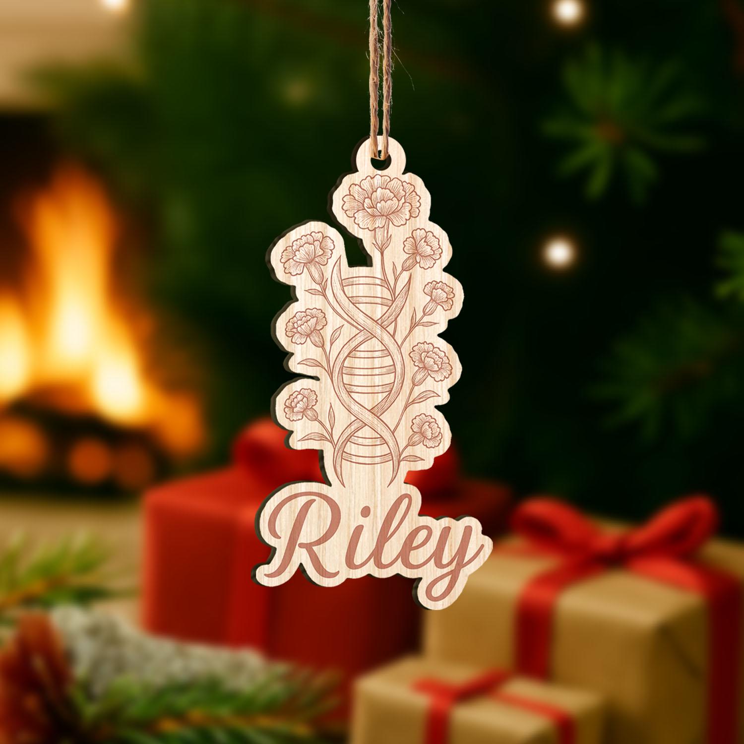 Personalized DNA Ornament: Floral Biology, Science Gift