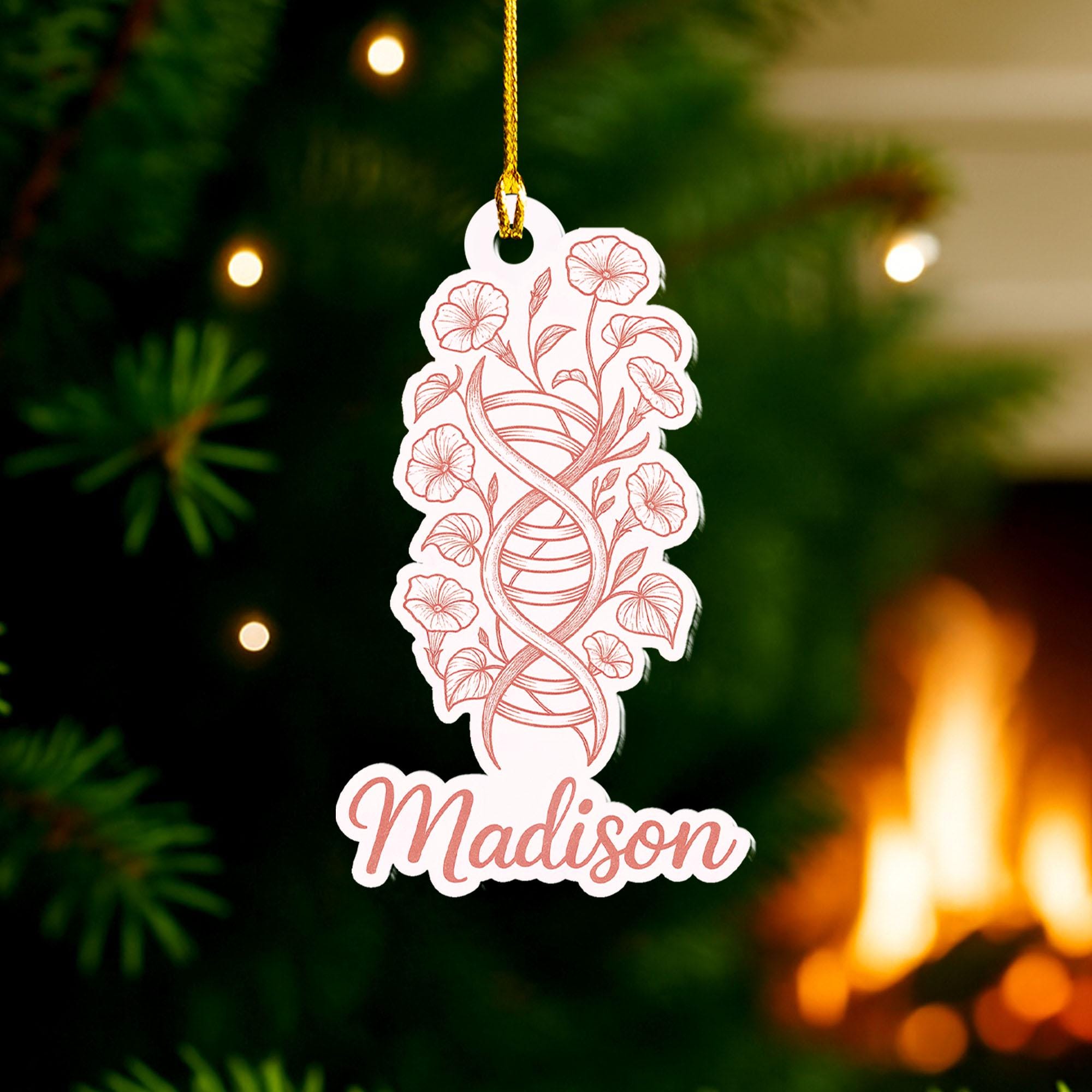 Personalized DNA Ornament: Floral Biology, Science Gift