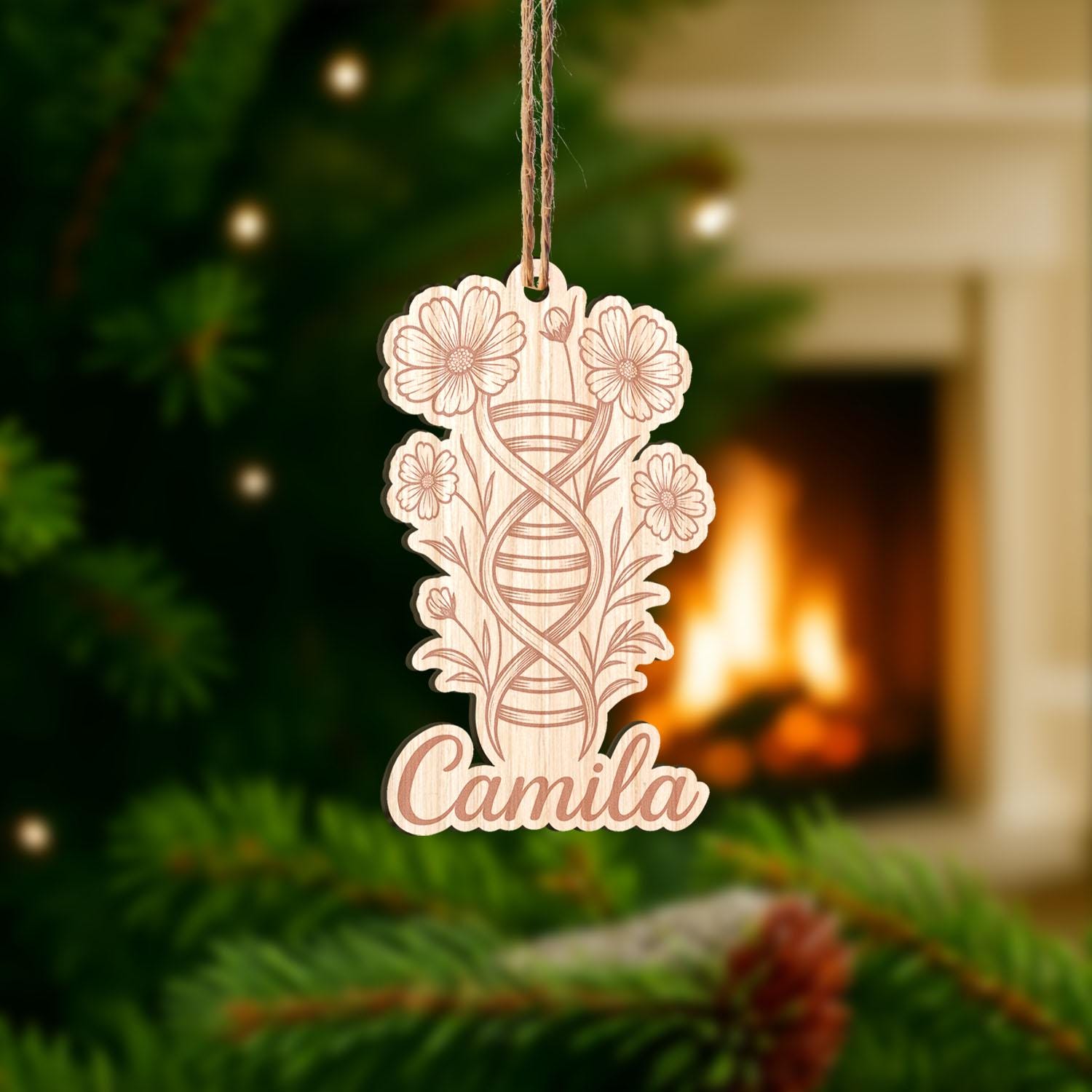 Personalized DNA Ornament: Floral Biology, Science Gift