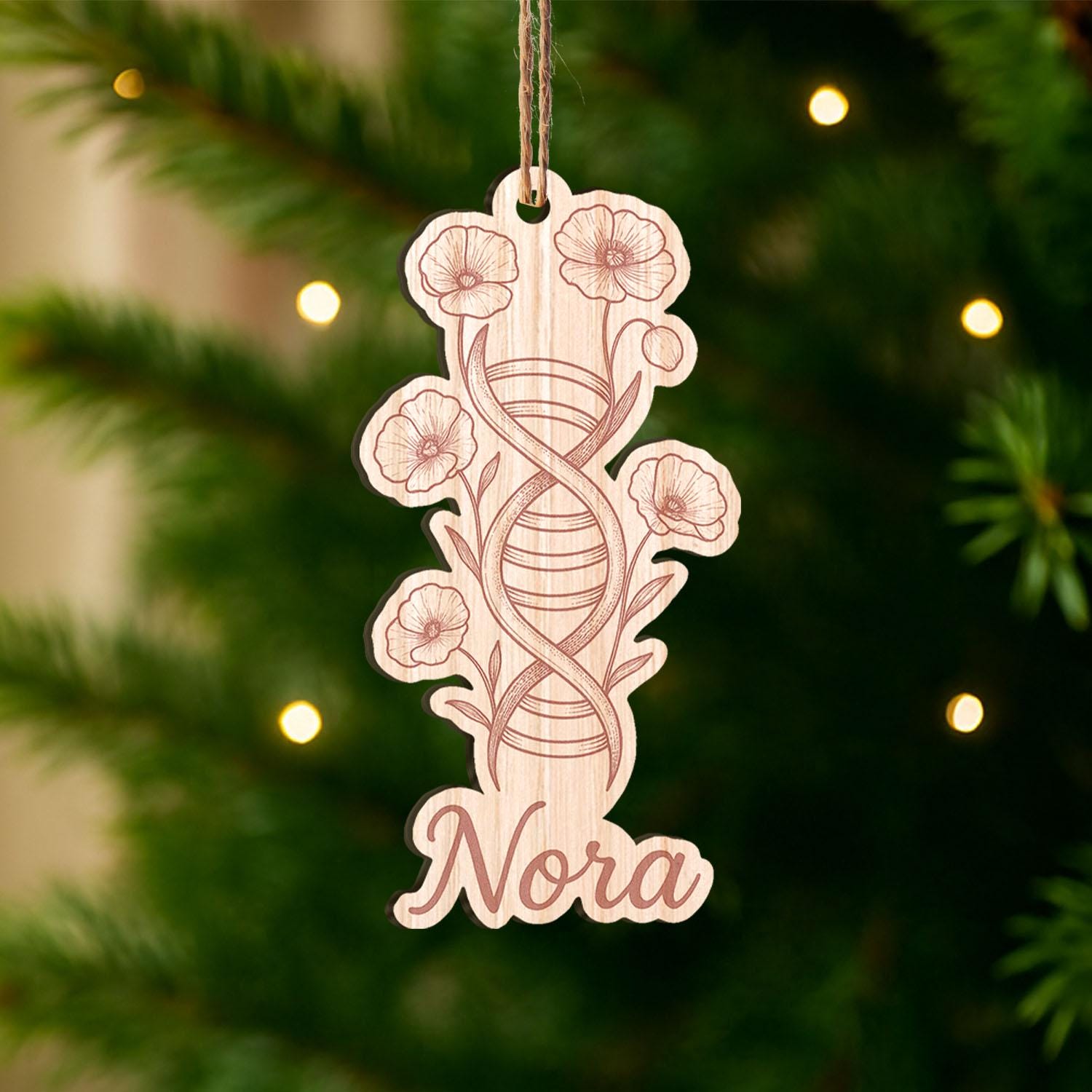 Personalized DNA Ornament: Floral Biology, Science Gift
