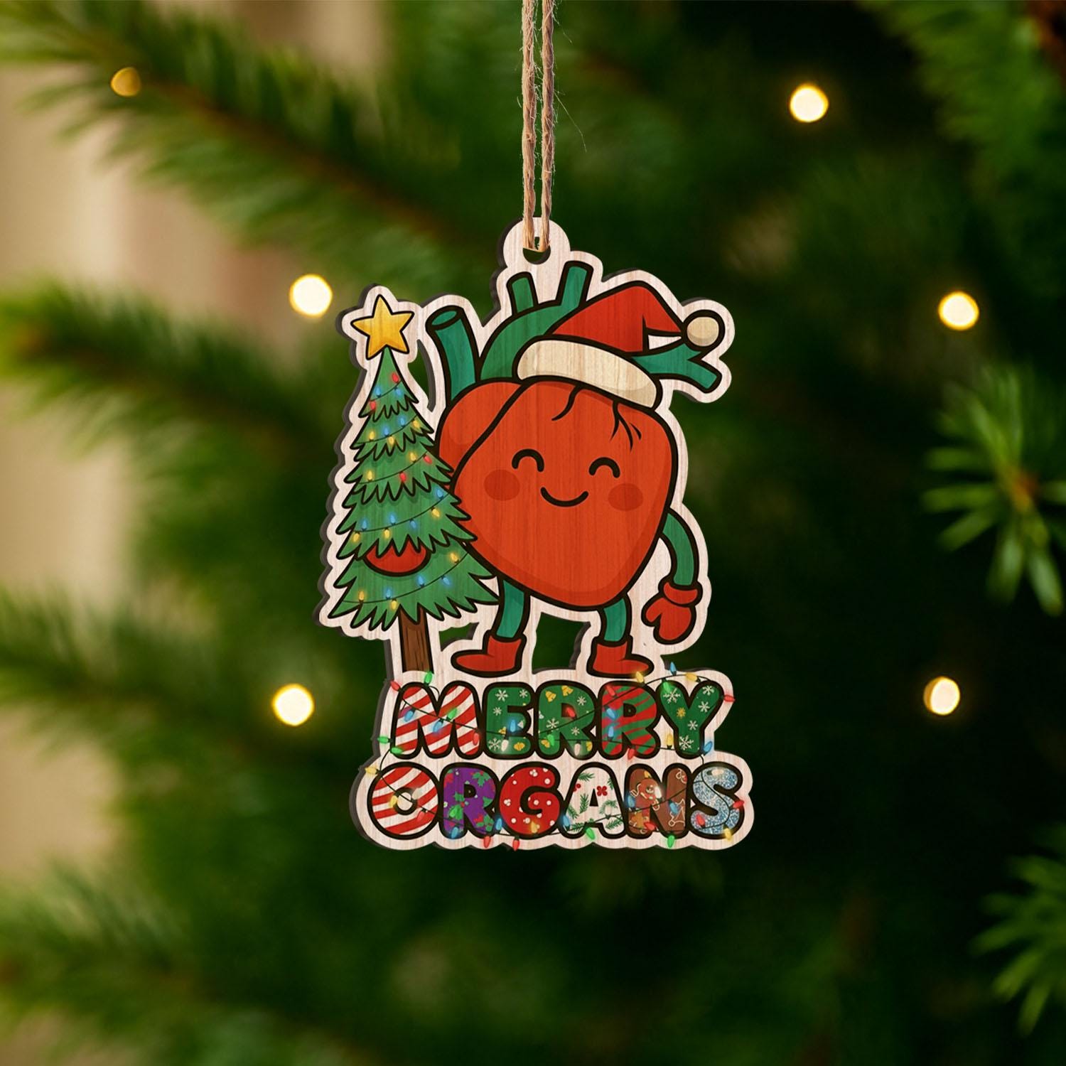 Funny Organ Christmas Ornament: Anatomy Holiday Decor