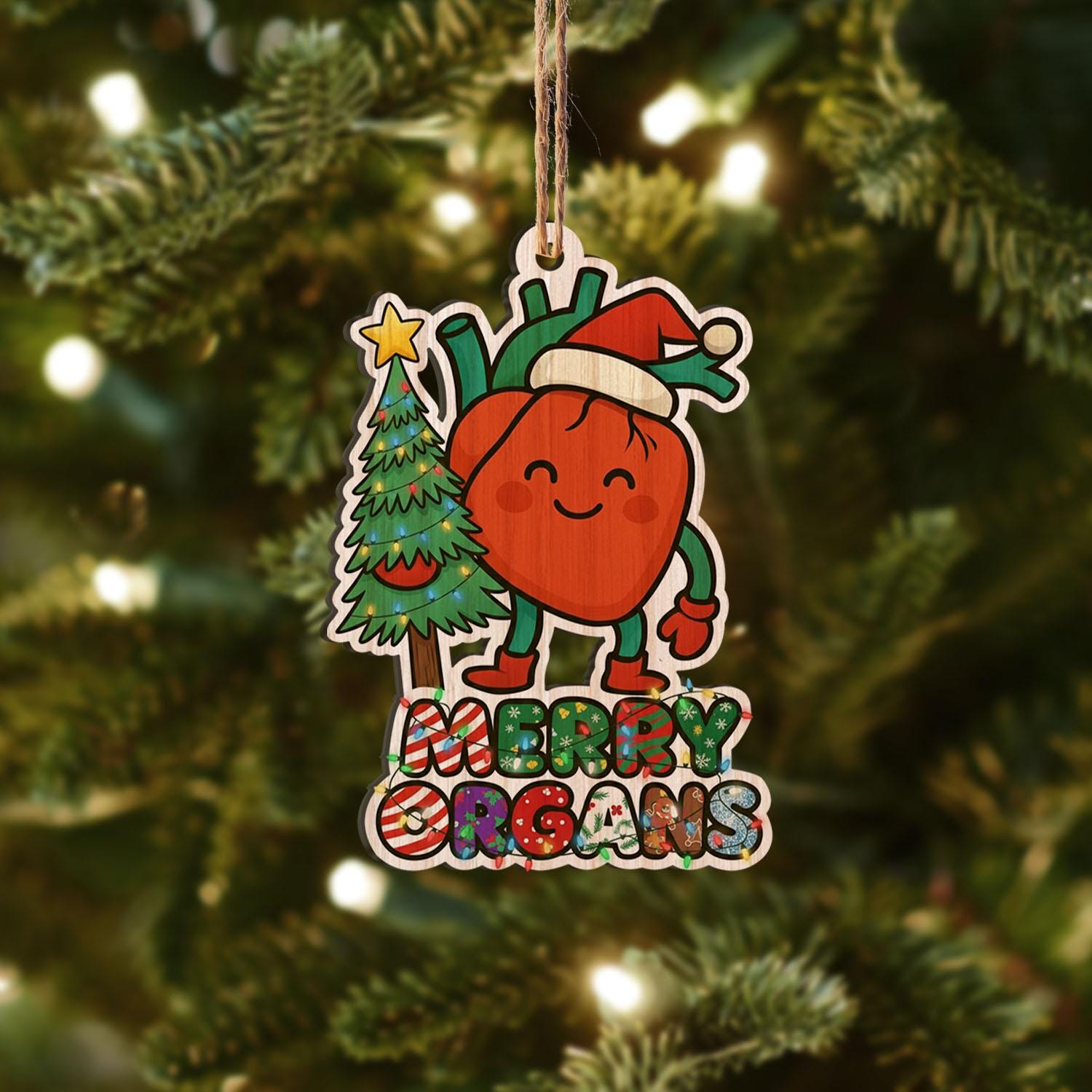 Funny Organ Christmas Ornament: Anatomy Holiday Decor