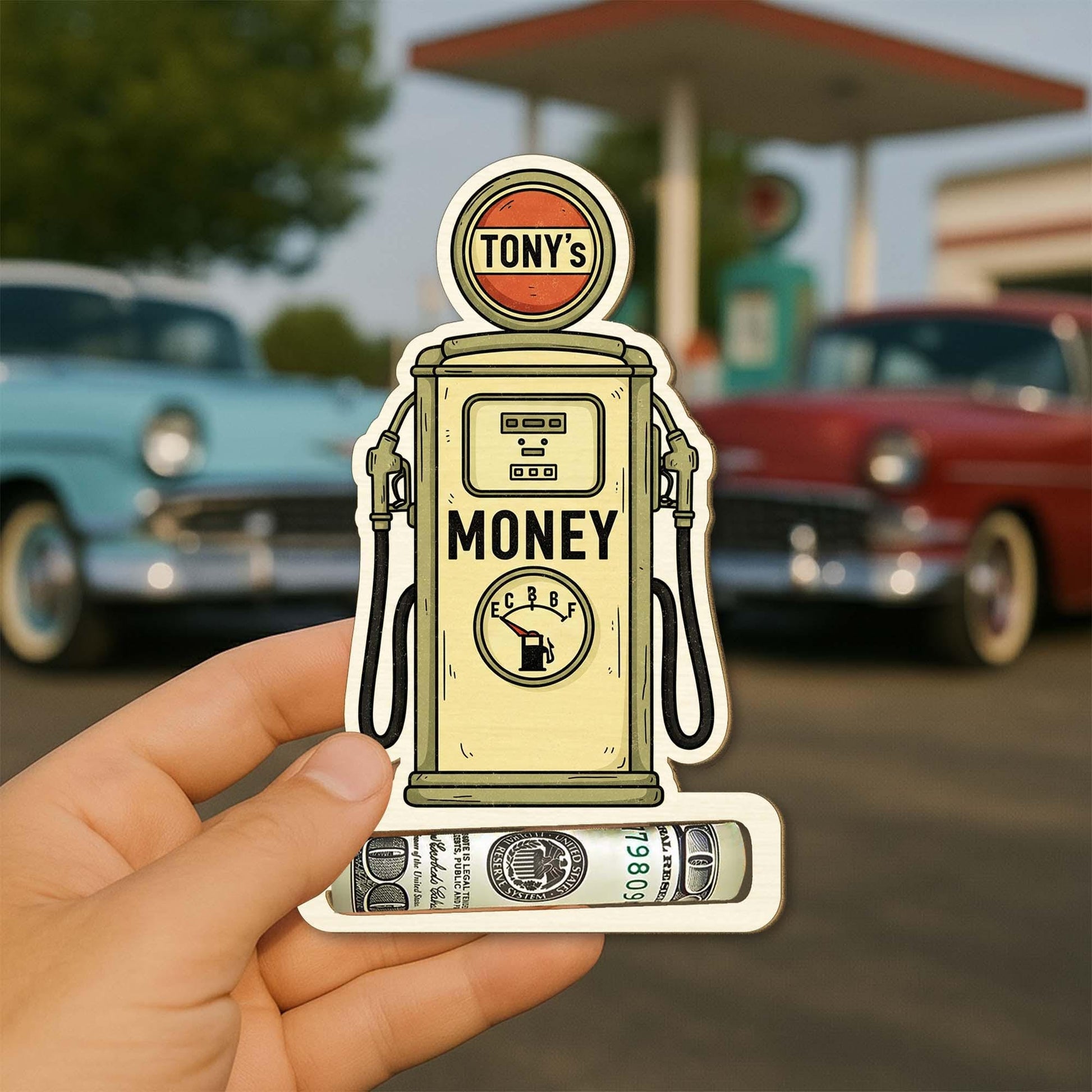 Personalized Fuel Pump Money Card: Funny Gas Station Gift