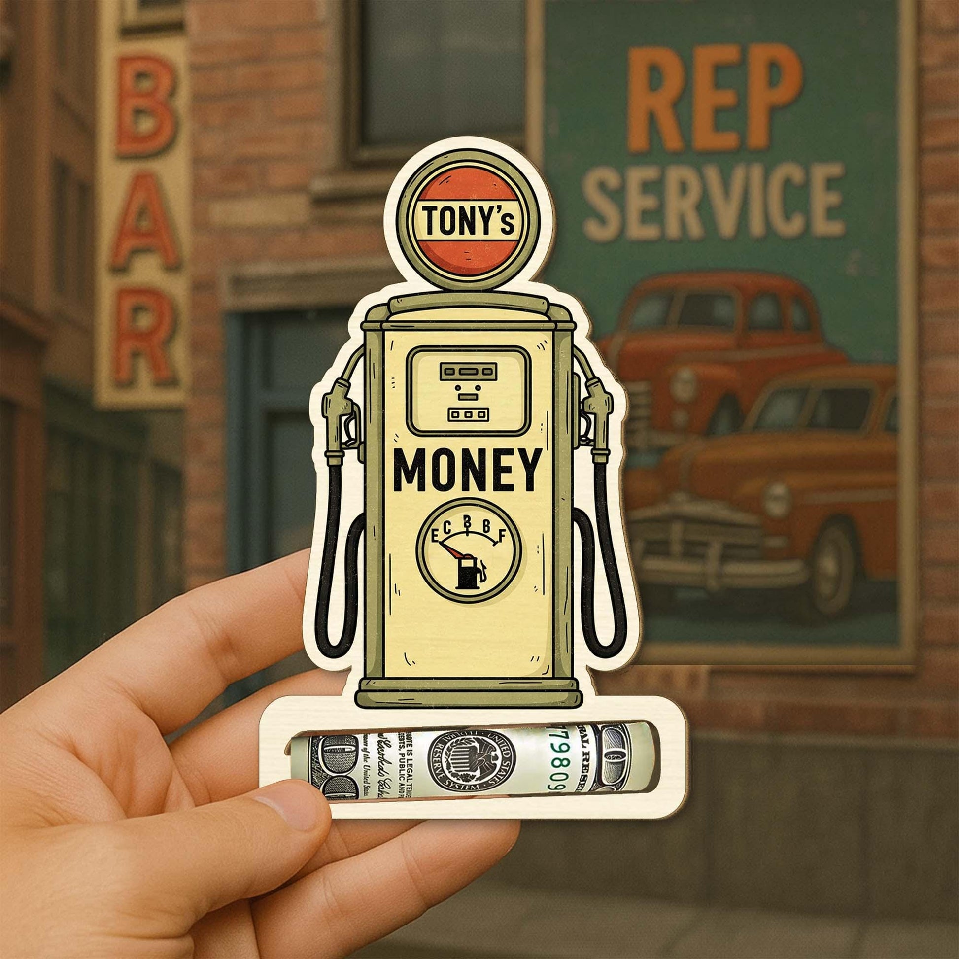 Personalized Fuel Pump Money Card: Funny Gas Station Gift