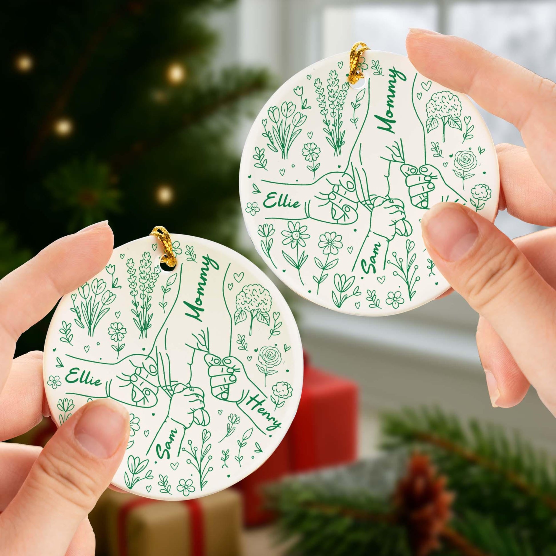 Personalized Family Ornament: Custom Ceramic Christmas Keepsake