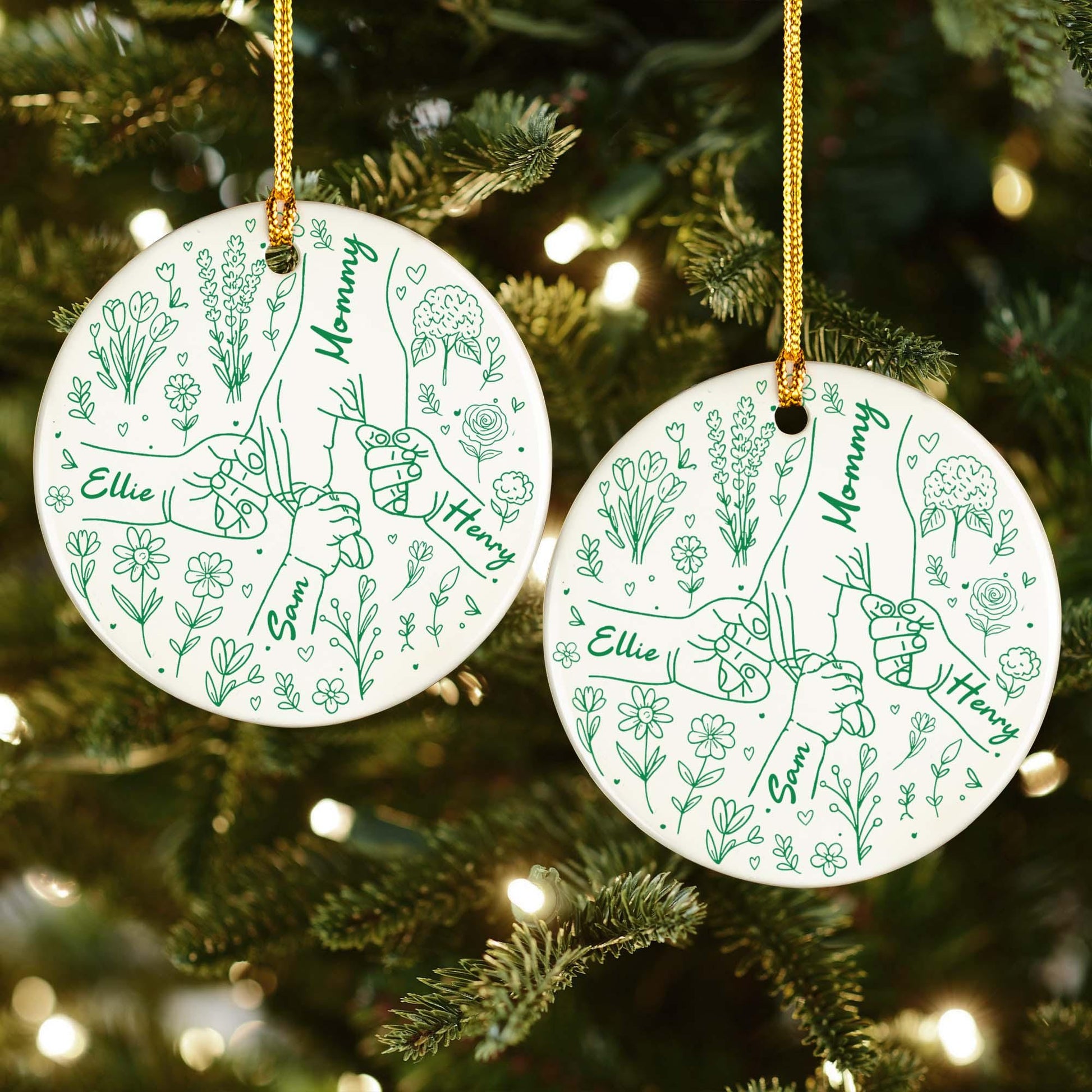 Personalized Family Ornament: Custom Ceramic Christmas Keepsake