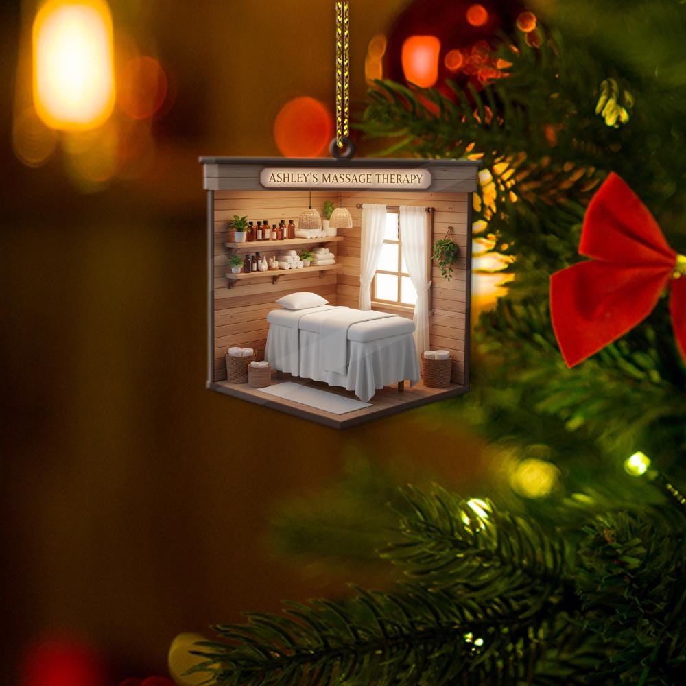 Personalized Massage Therapy Christmas Ornament: Spa Gift, Custom Name