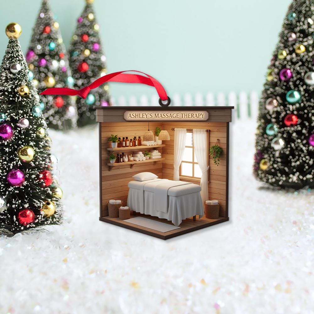 Personalized Massage Therapy Christmas Ornament: Spa Gift, Custom Name