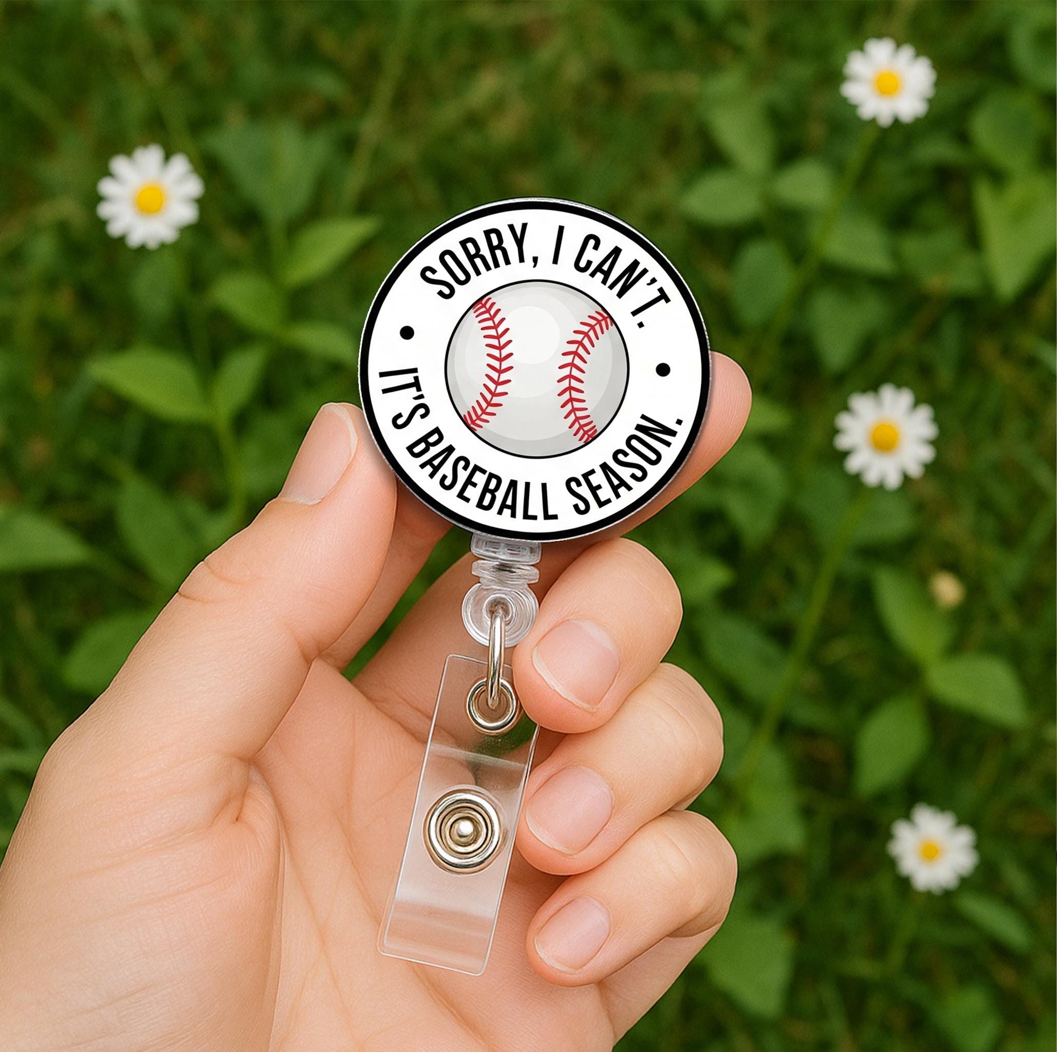Funny Baseball Badge Reel: Sports ID Holder, Nurse, Teacher, Coach Gift