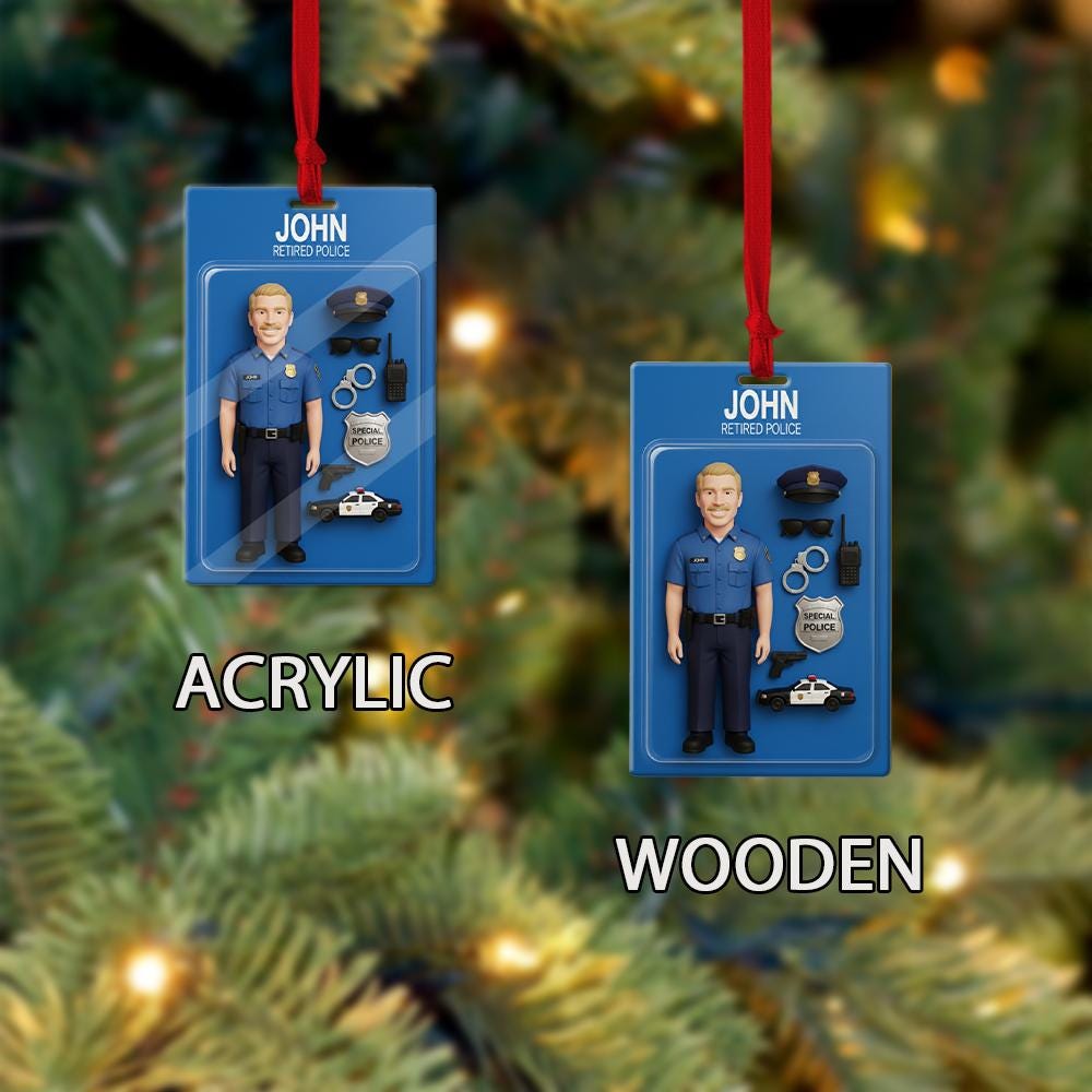 Personalized Police Officer Christmas Ornament: Law Enforcement Gift