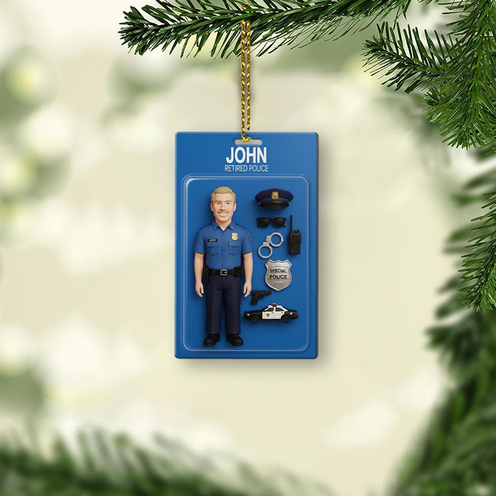 Personalized Police Officer Christmas Ornament: Law Enforcement Gift