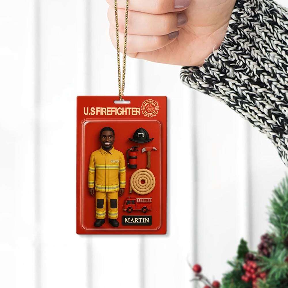 Personalized Firefighter Christmas Ornament: Custom Holiday Decoration