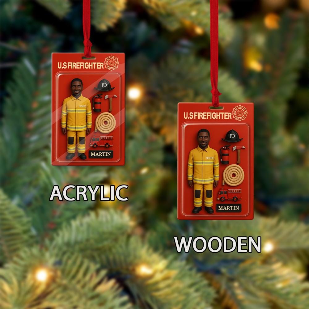 Personalized Firefighter Christmas Ornament: Custom Holiday Decoration