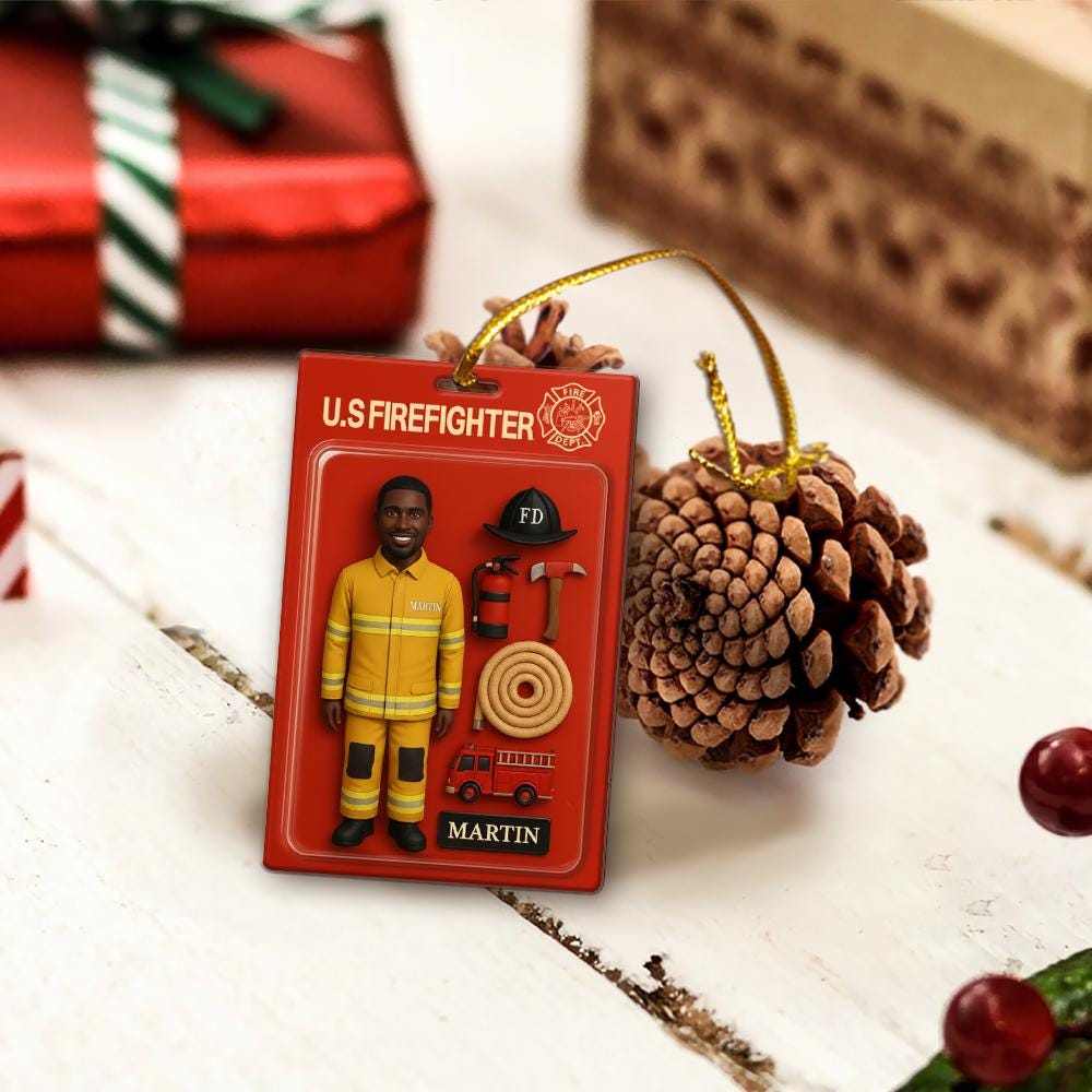 Personalized Firefighter Christmas Ornament: Custom Holiday Decoration